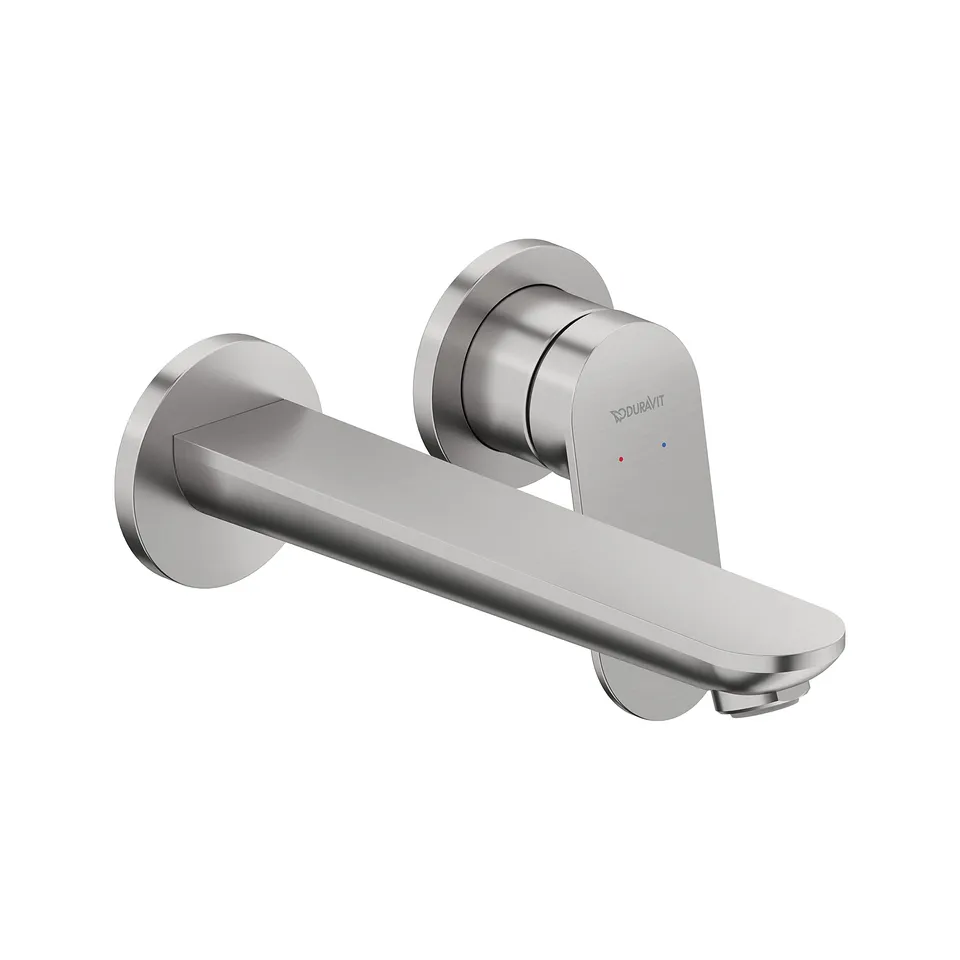 duravit-wave-wa1070004070-robinet-lavabo-mural-inox-bross image 1