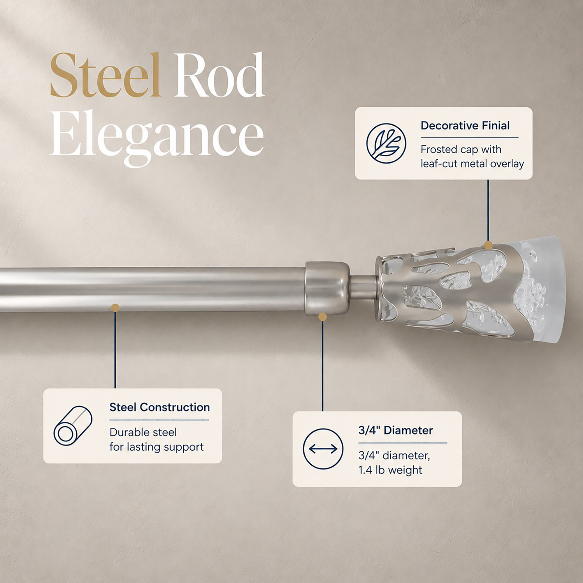 evideco-tringle-rideau-simple-extensible-127-208cm-argent image 3