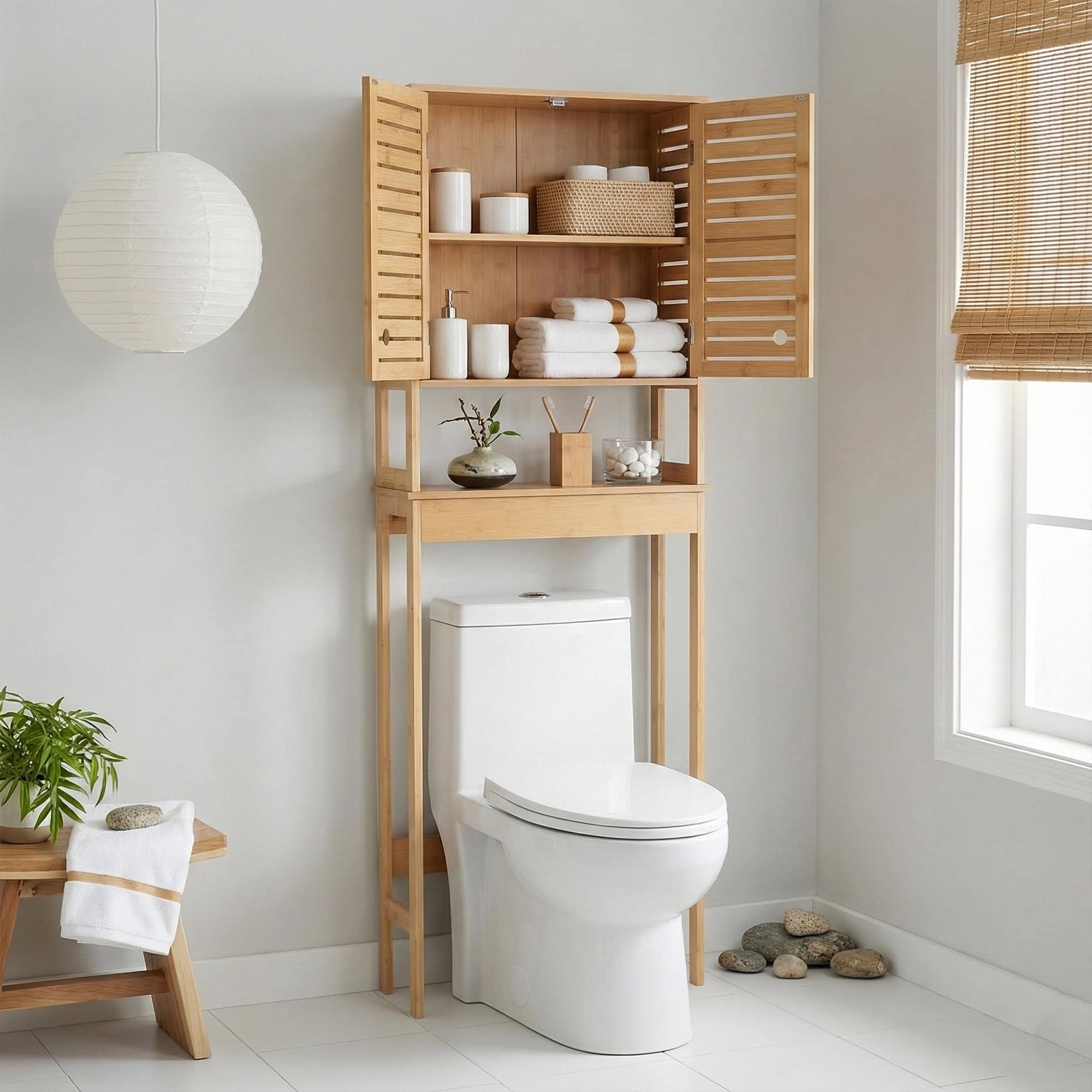 evideco-trinidad-meuble-wc-naturel-double-porte image 2