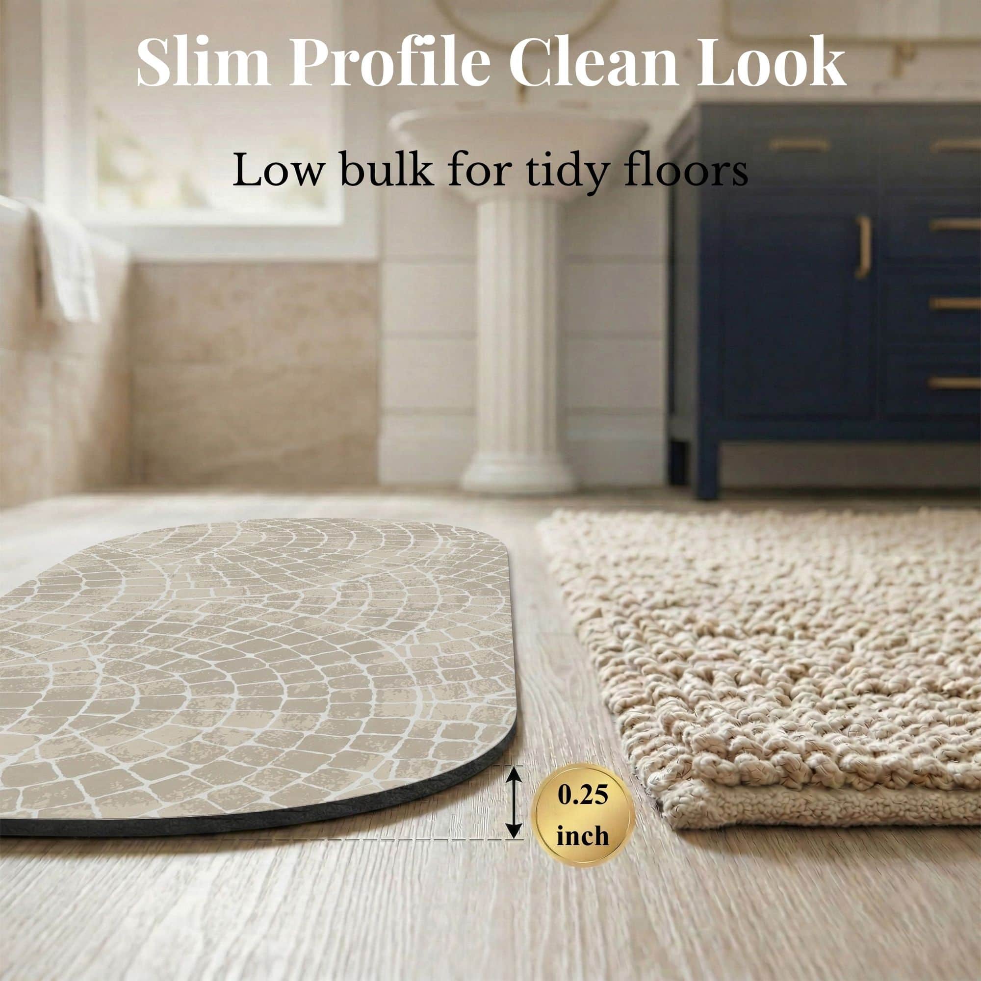 evideco-tapis-de-bain-pierre-mosa-que-beige-ovale-18x40-absorbant image 5