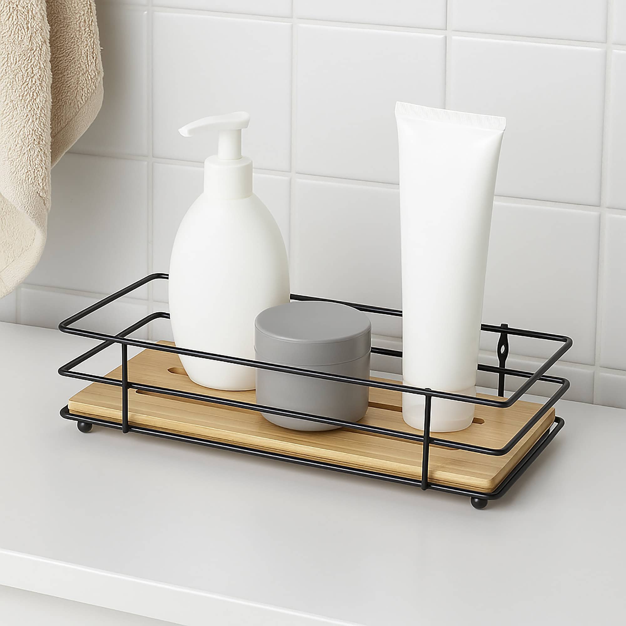 evideco-plateau-organisateur-salle-de-bain-bambou-noir image 2