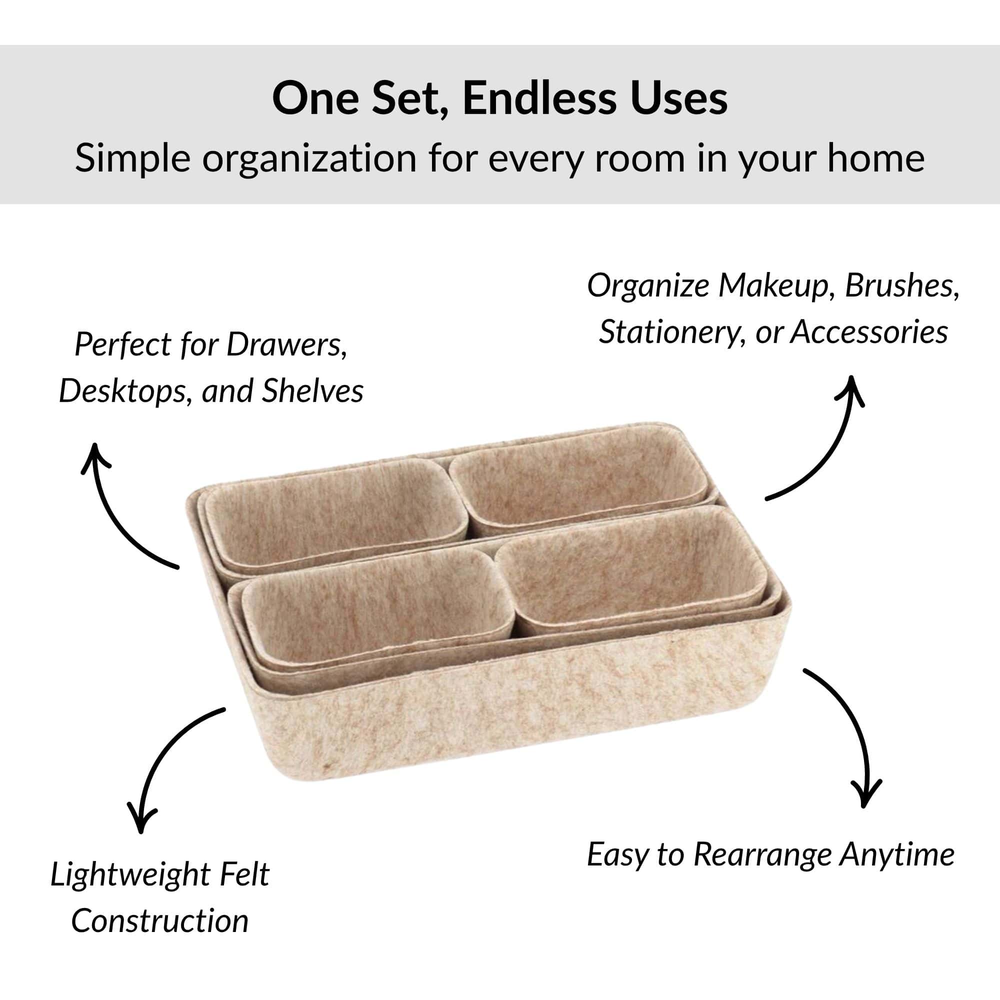 evideco-organiseur-tiroir-feutrine-beige-lot-de-7 image 8