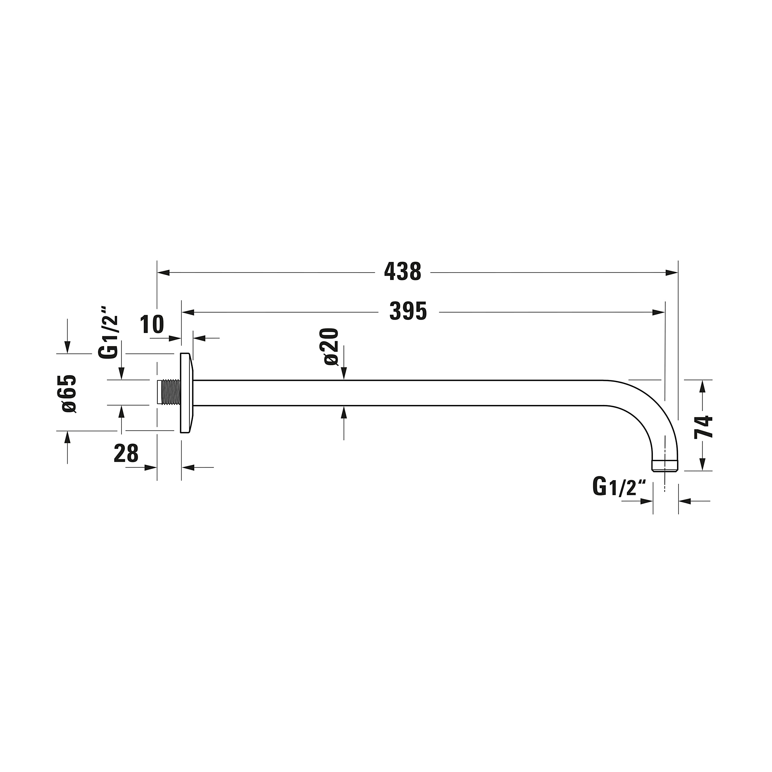duravit-universal-bras-de-douche-410-mm-chrom-fixation-murale image 5