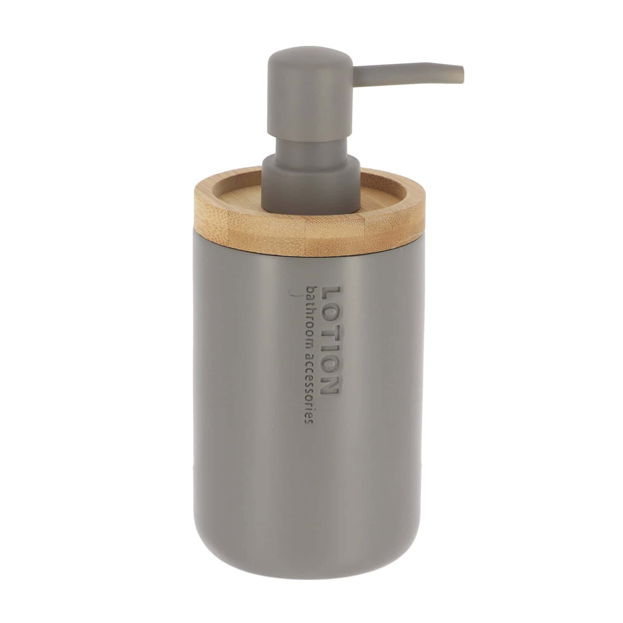 evideco-bathroom-accessories-distributeur-savon-gris-bambou-polyresine image 8