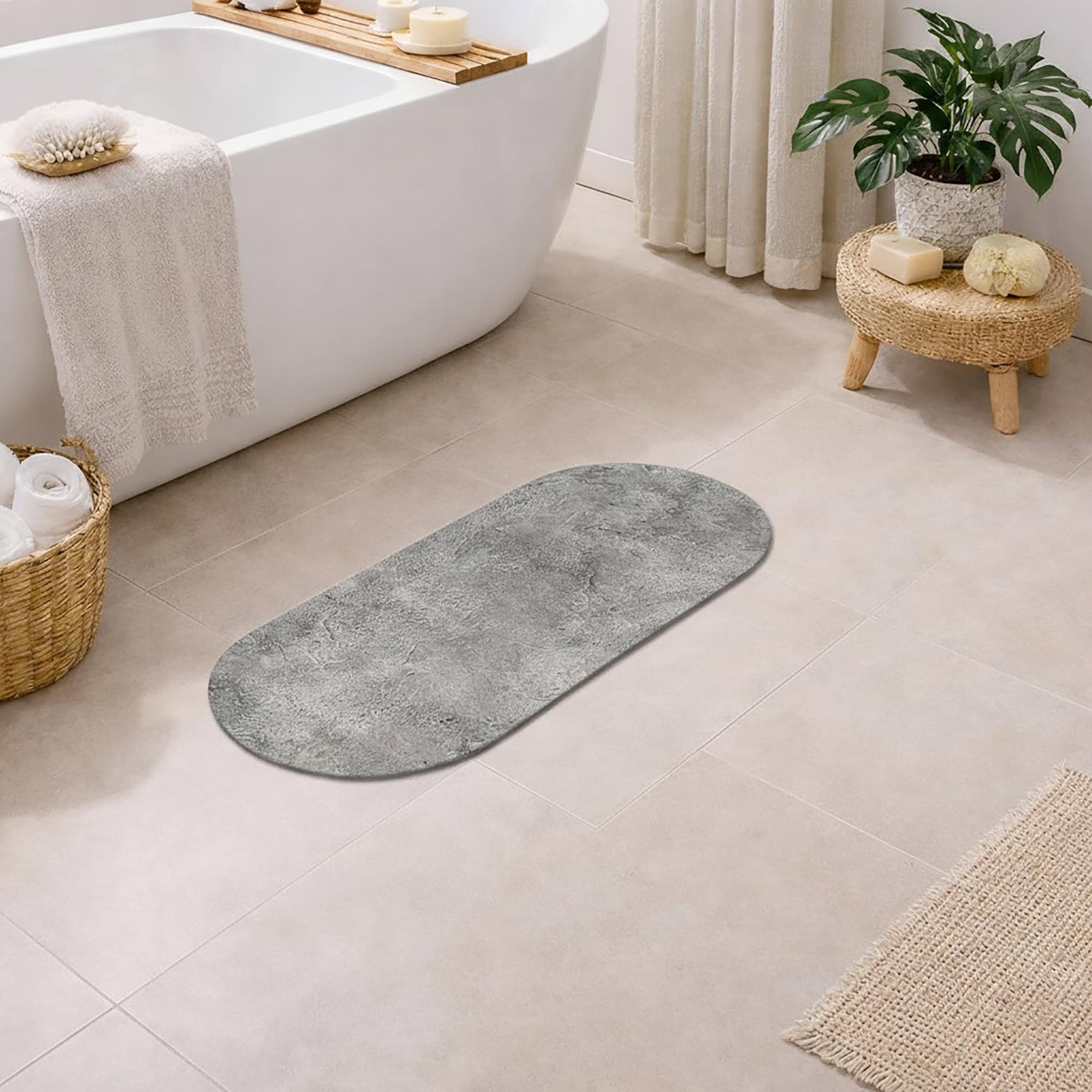 evideco-urban-concrete-runner-40x18-tapis-de-bain-gris-absorbant image 8