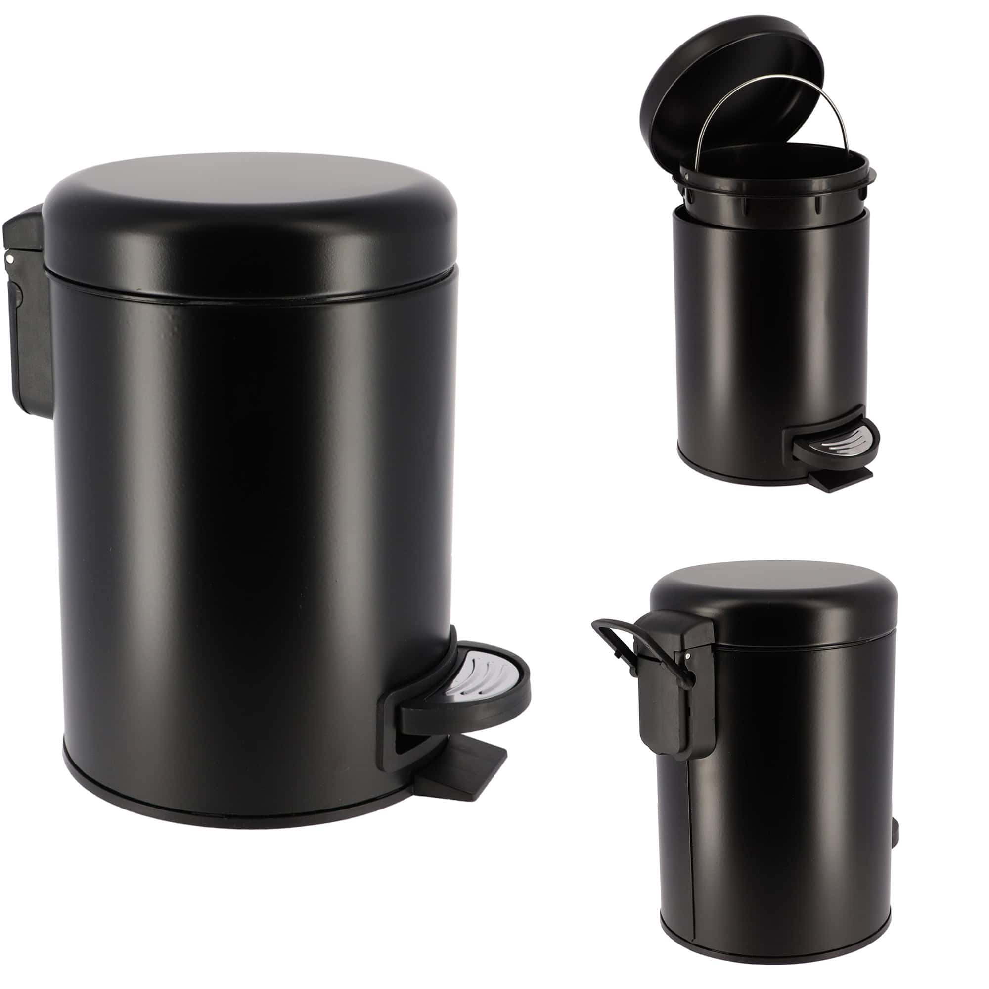 evideco-poubelle-salle-de-bain-noire-m-tal-3-l-p-dale image 5