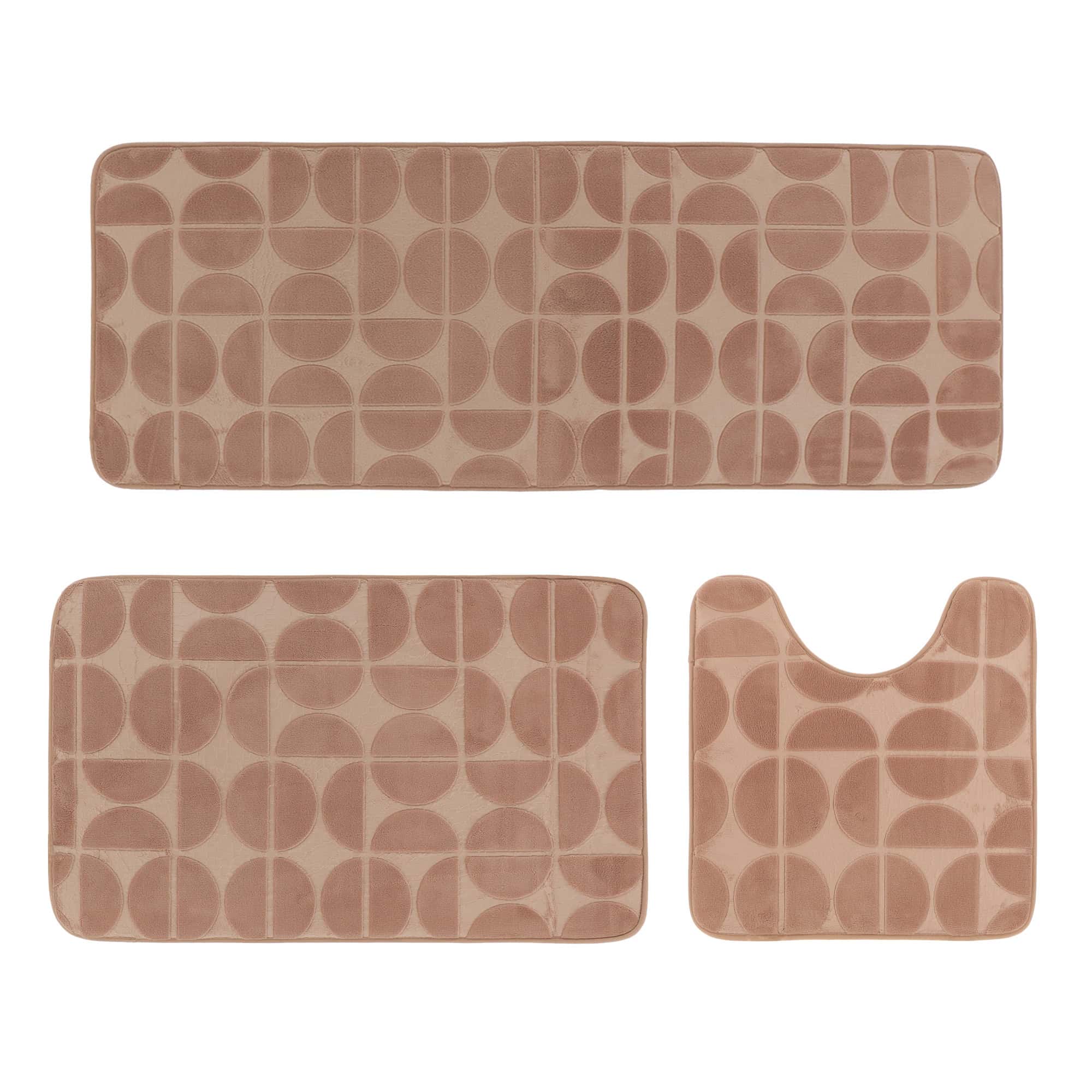 evideco-bathroom-mats-set-tapis-bain-caramel-m-moire-3-pi-ces image 8