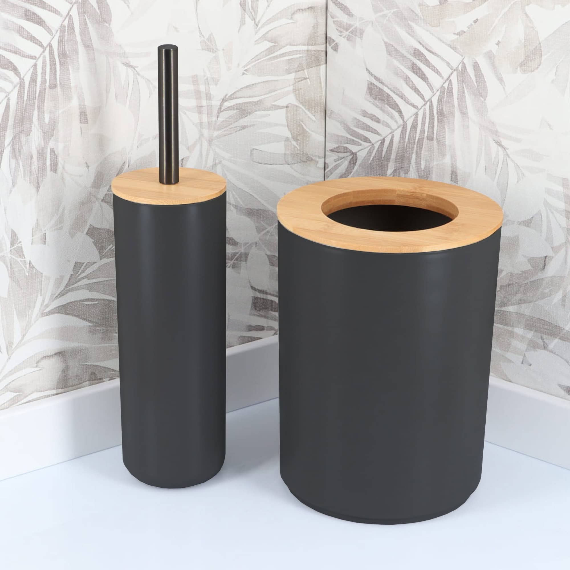 evideco-bathroom-accessories-set-salle-de-bain-padang-noir-6-pi-ces image 3