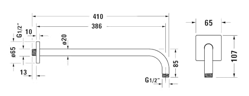 duravit-universal-bras-de-douche-410-mm-chrom-rosace-carr-e image 4