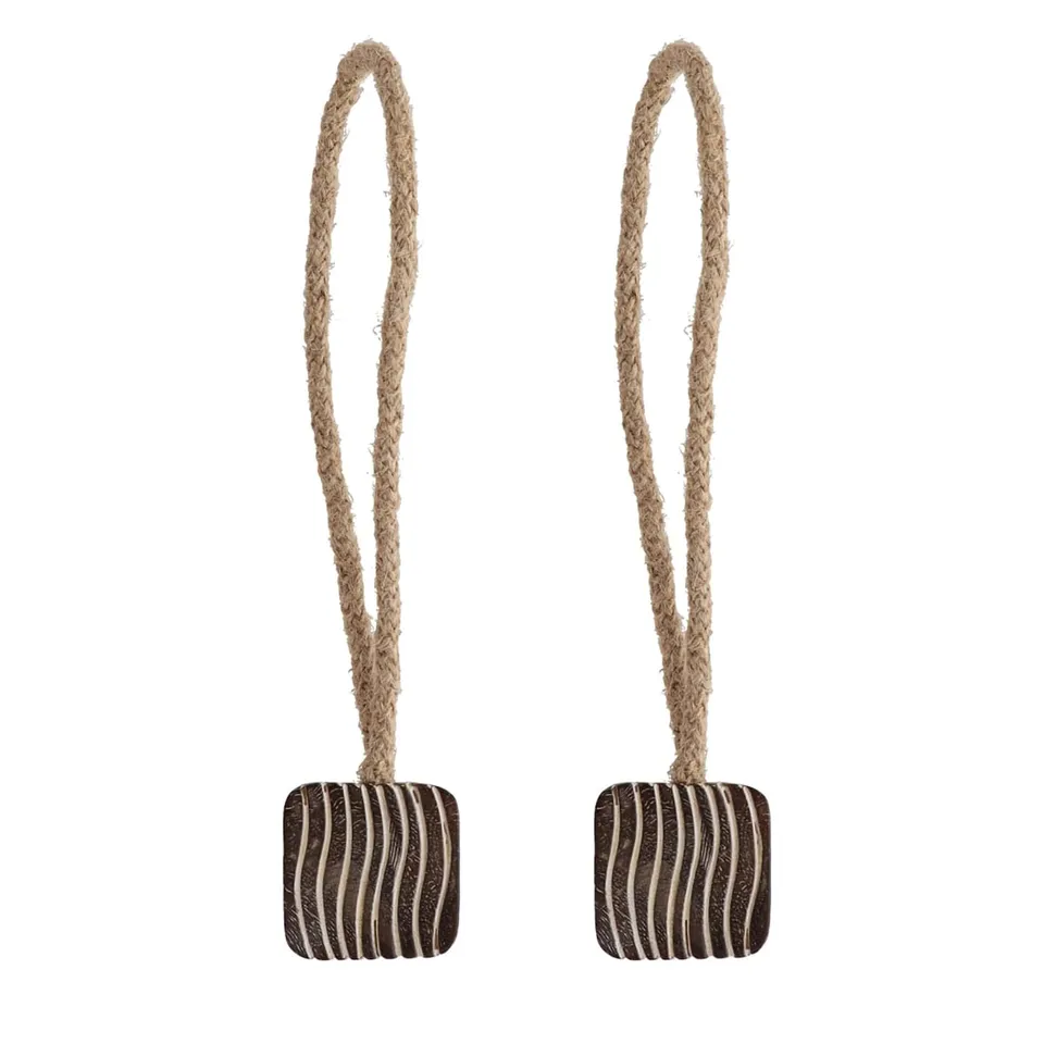 evideco-embrasse-rideau-magn-tique-corde-bois-marron-lot-de-2 image 1