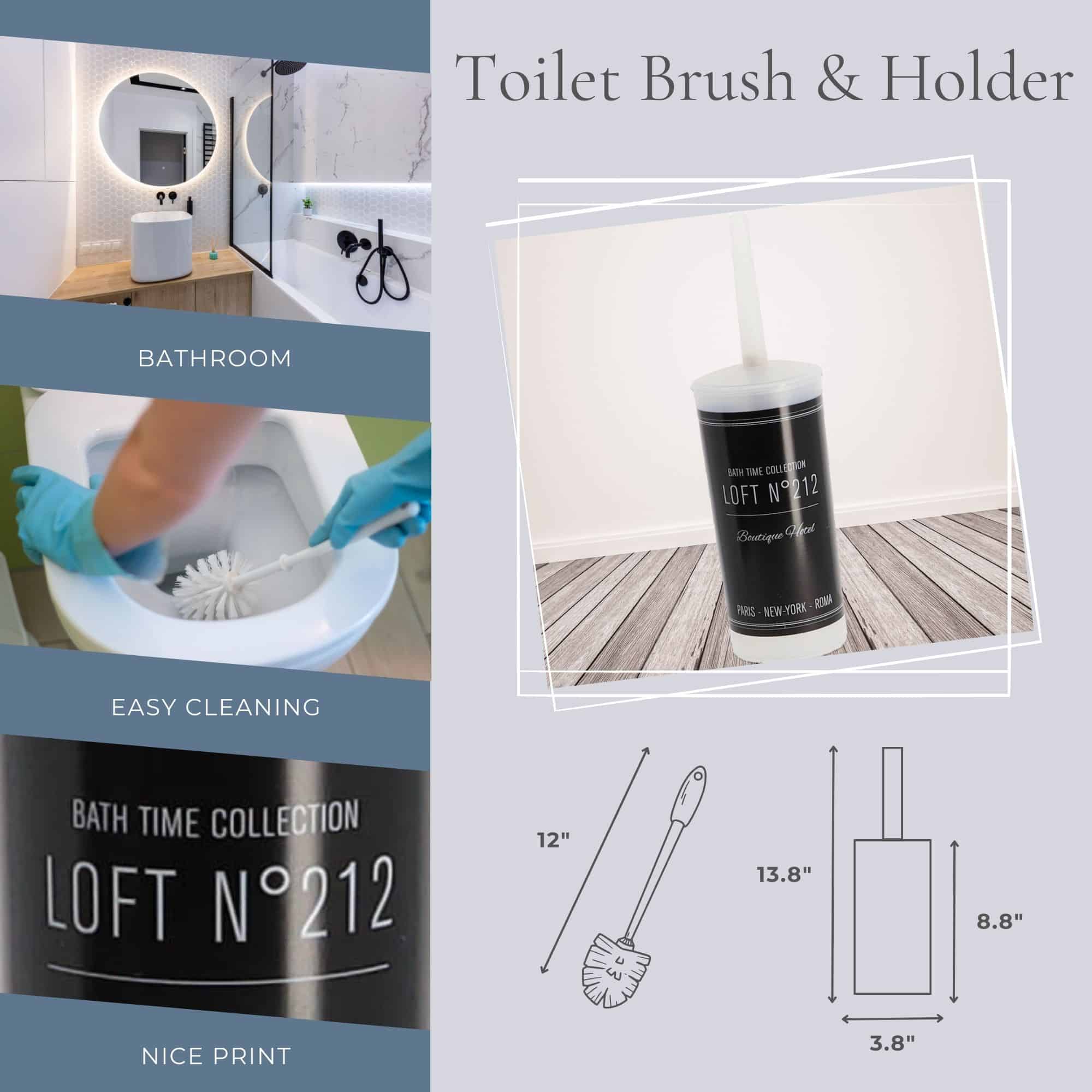 evideco-bath-time-brosse-wc-noire-plastique-avec-support image 3