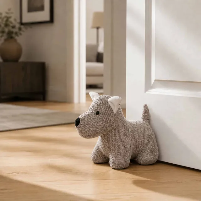 evideco-home-accessories-cale-porte-chien-taupe-boucl-lest image 1