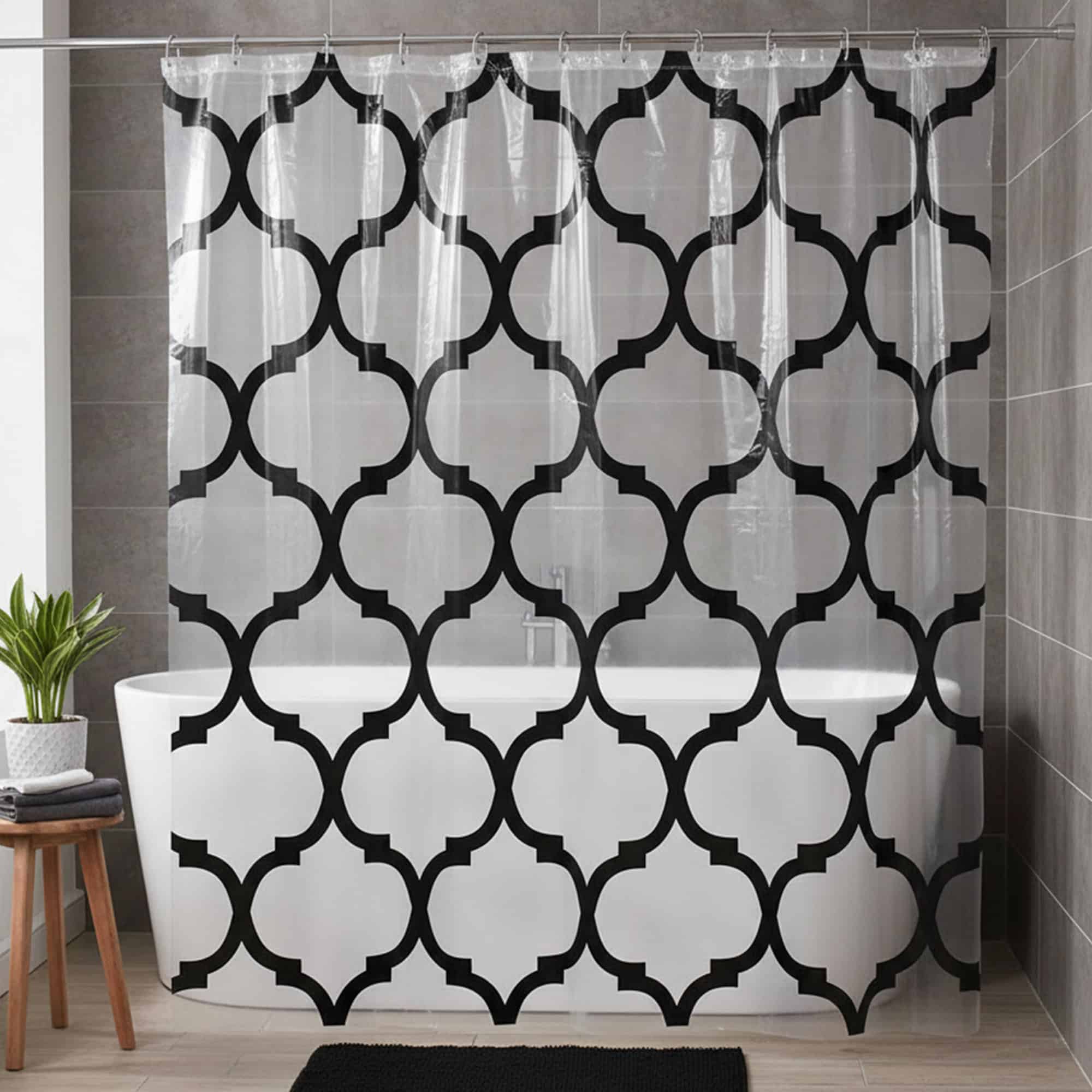 evideco-shower-rideau-douche-peva-transparent-arabesque-noir-180x180 image 1