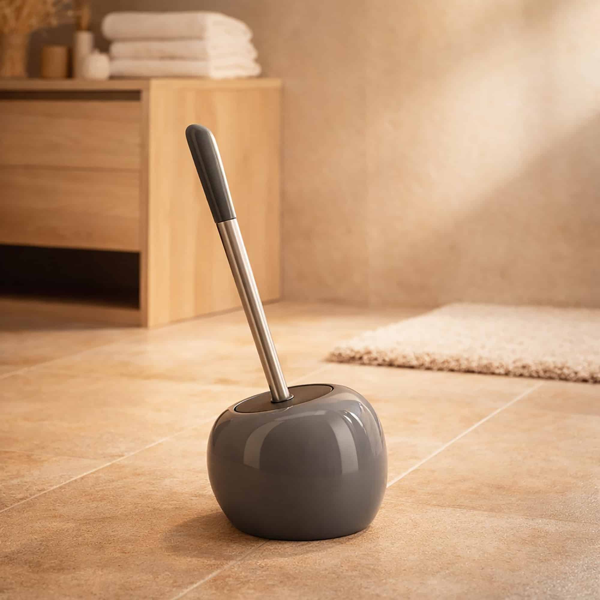 evideco-pise-brosse-wc-grise-autoportante-avec-support image 1