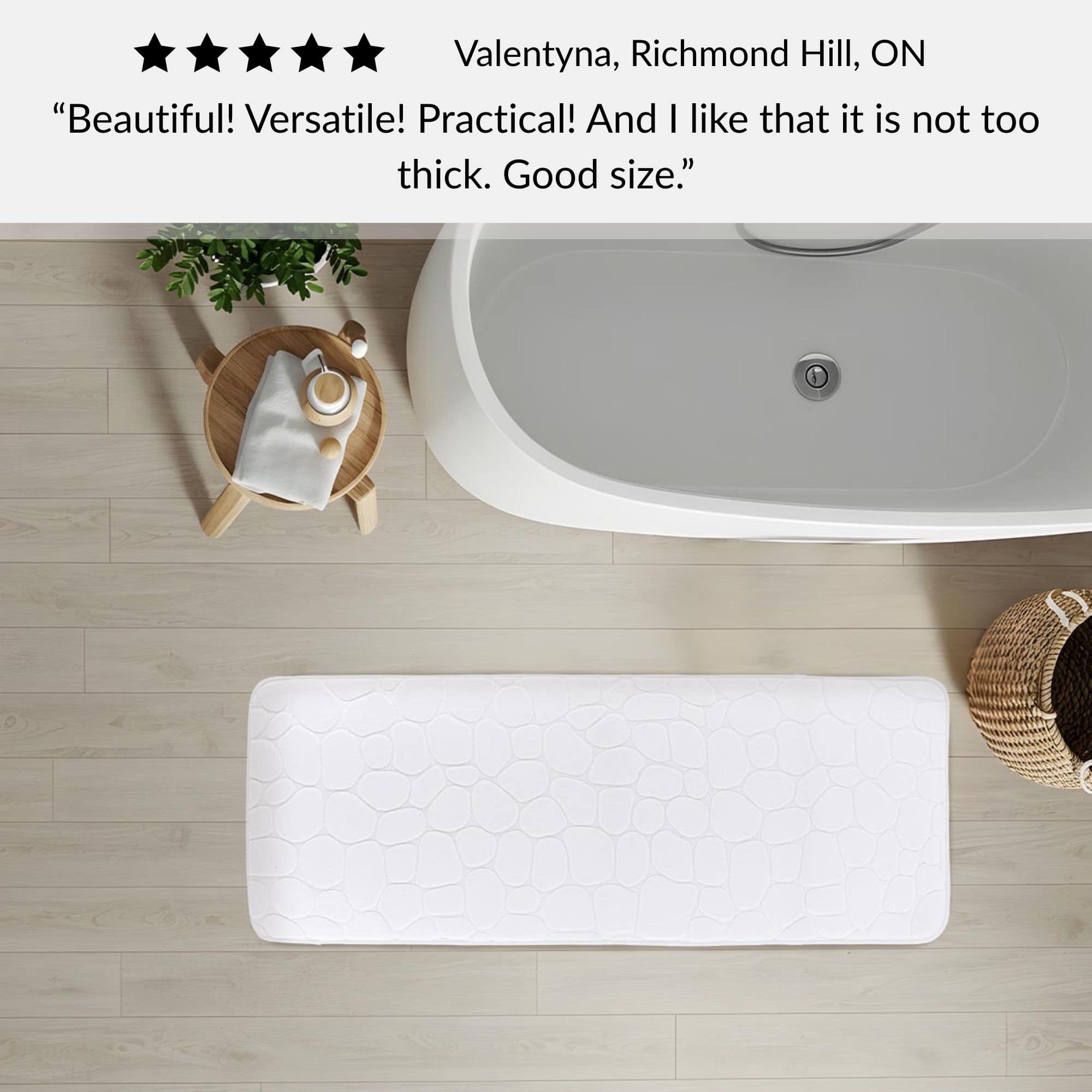 evideco-tapis-bain-m-moire-blanc-galet-runner-122x46-cm image 7