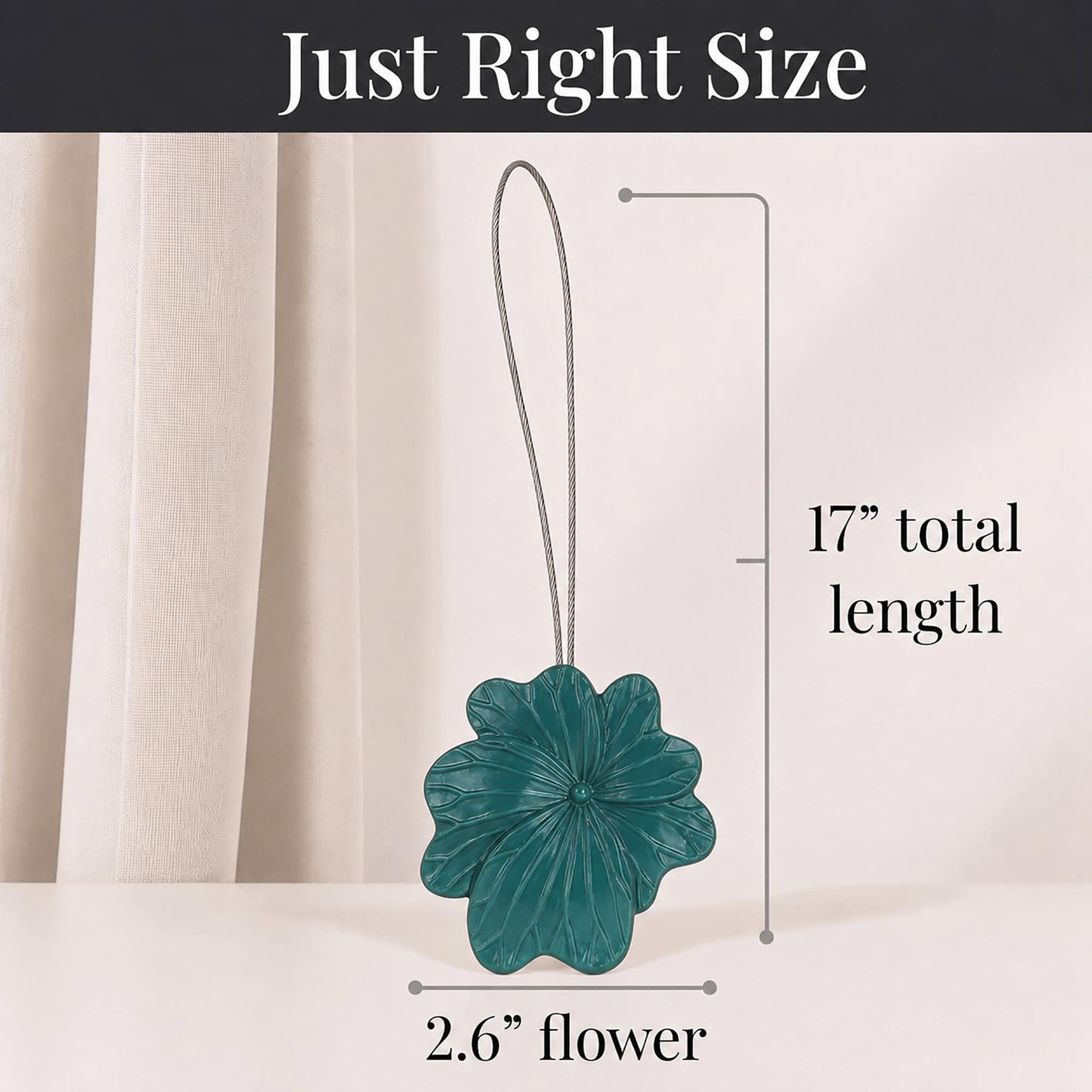 evideco-flower-vert-fonc-embrasse-rideau-magn-tique-lot-2 image 6