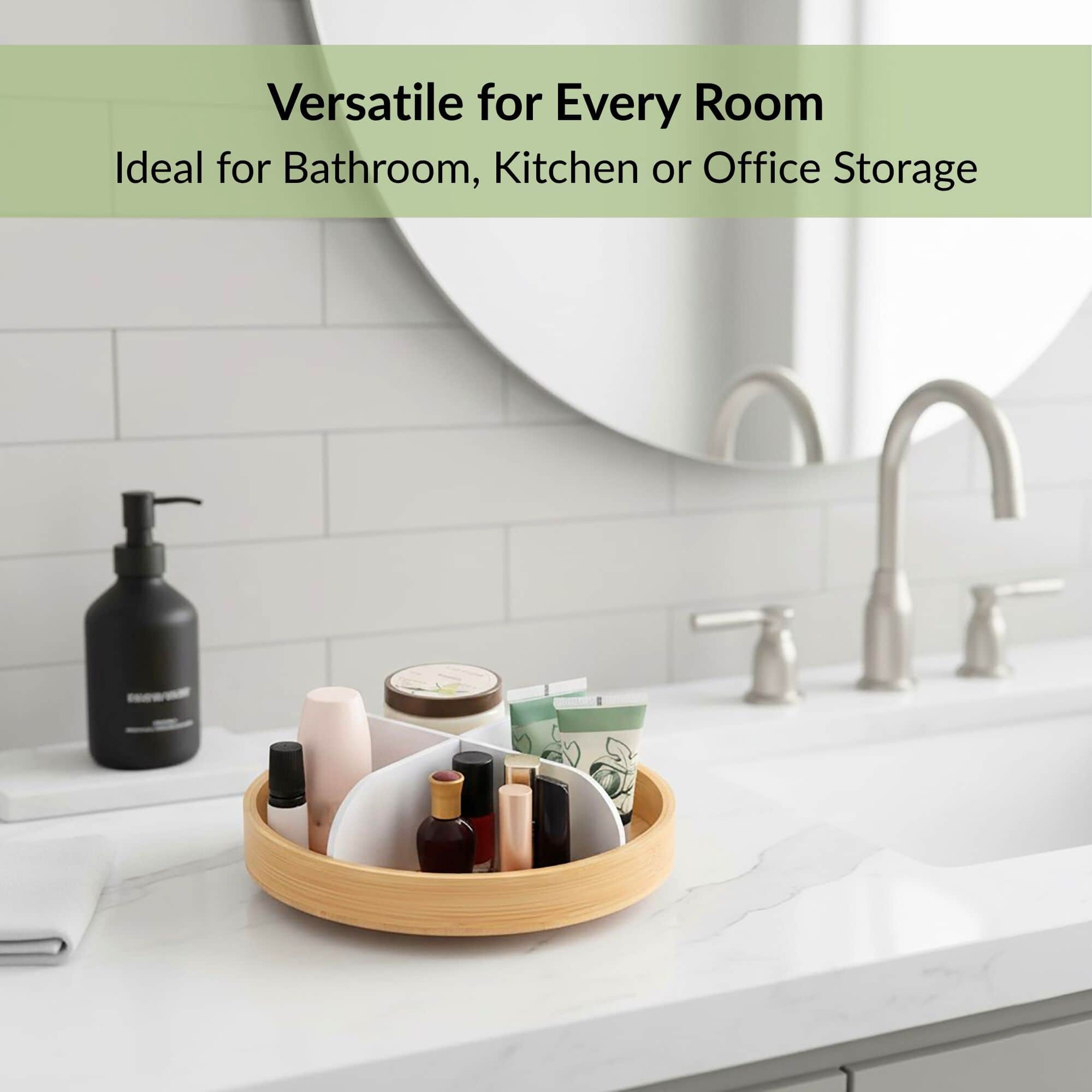 evideco-organiseur-rotatif-salle-de-bain-4-cases-bambou-blanc image 7