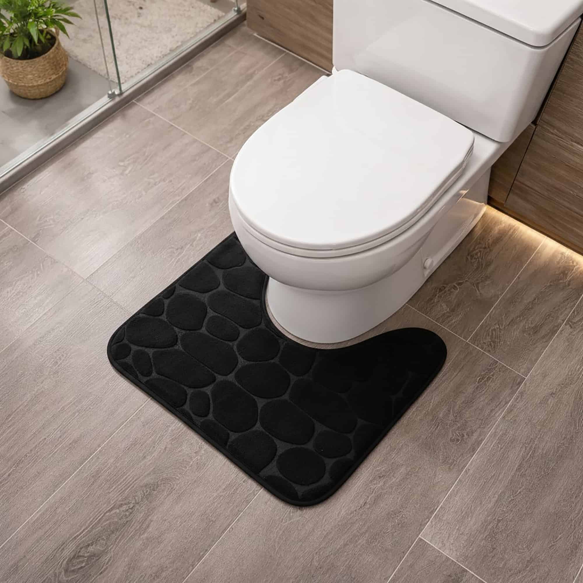 evideco-tapis-contour-wc-noir-galets-m-moire-45x50-lavable image 1