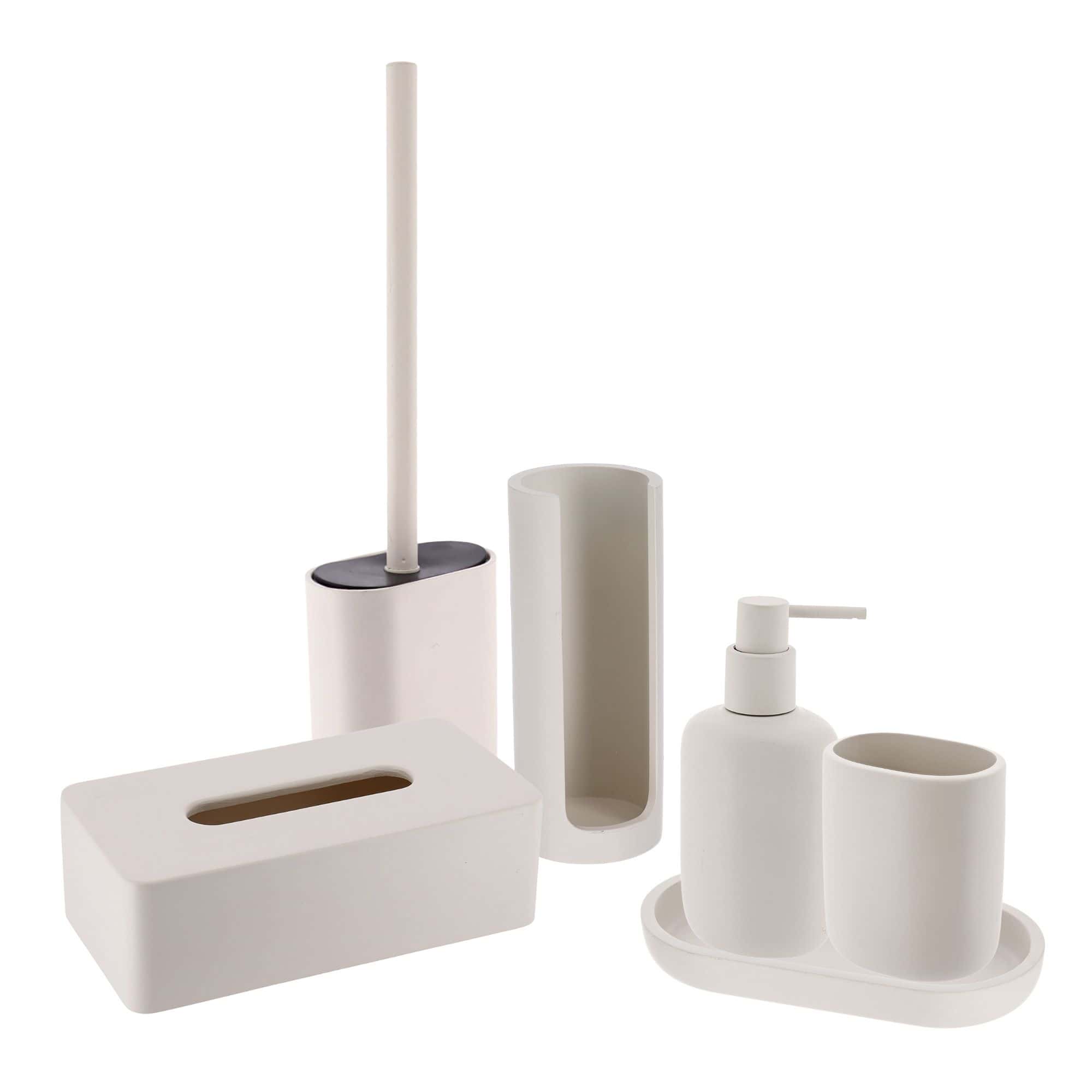 evideco-bathroom-accessories-ensemble-salle-de-bain-beige-6-pi-ces image 8