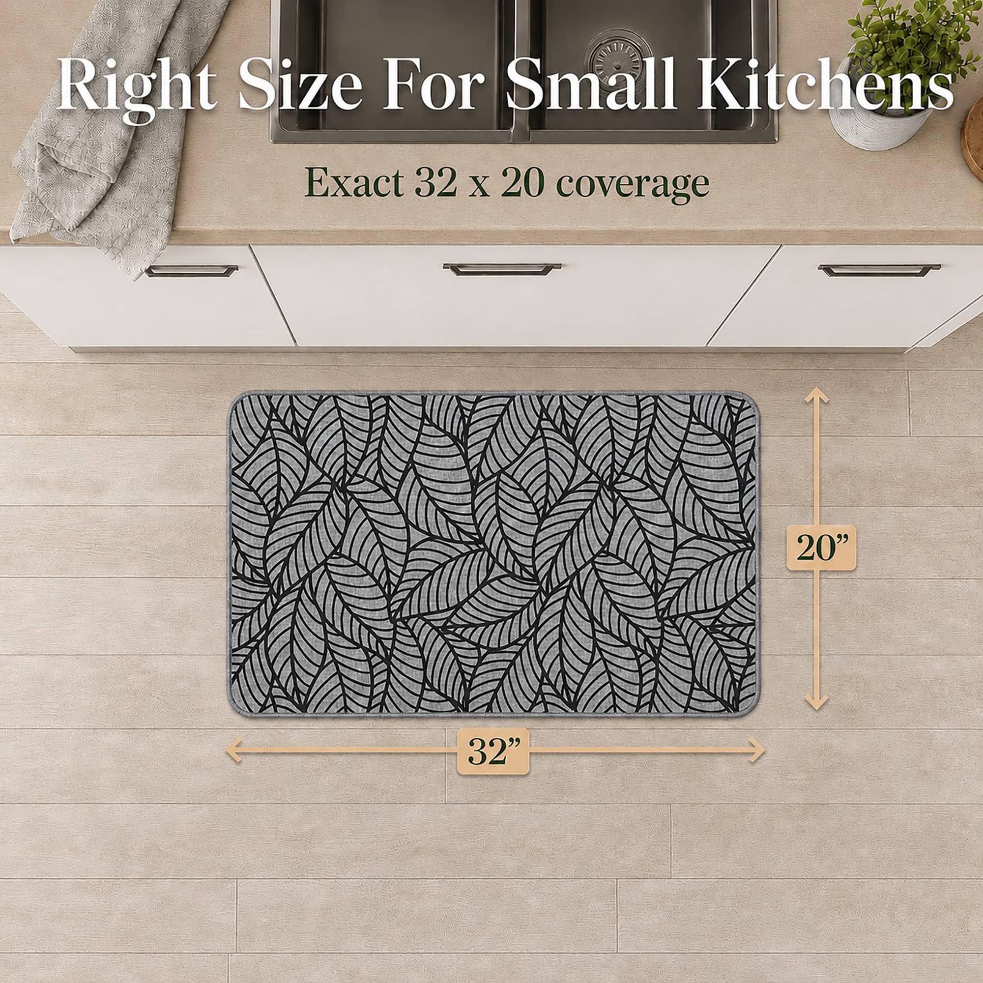 evideco-jungle-tapis-cuisine-gris-feuilles-noires-81x50-cm image 3