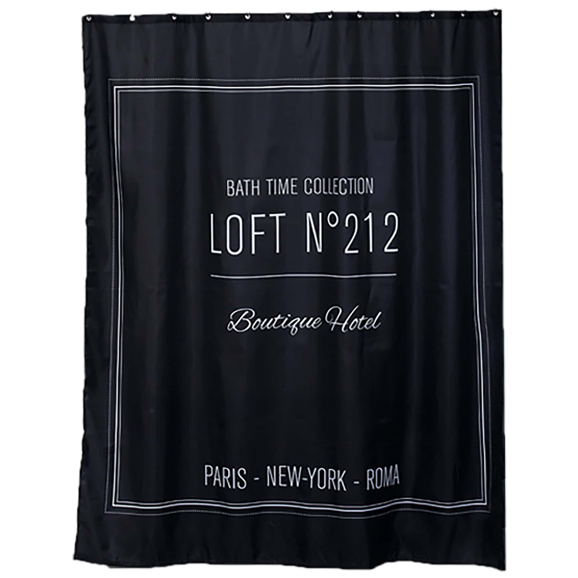 evideco-shower-accessories-rideau-douche-noir-polyester-180x200-ecrit image 8