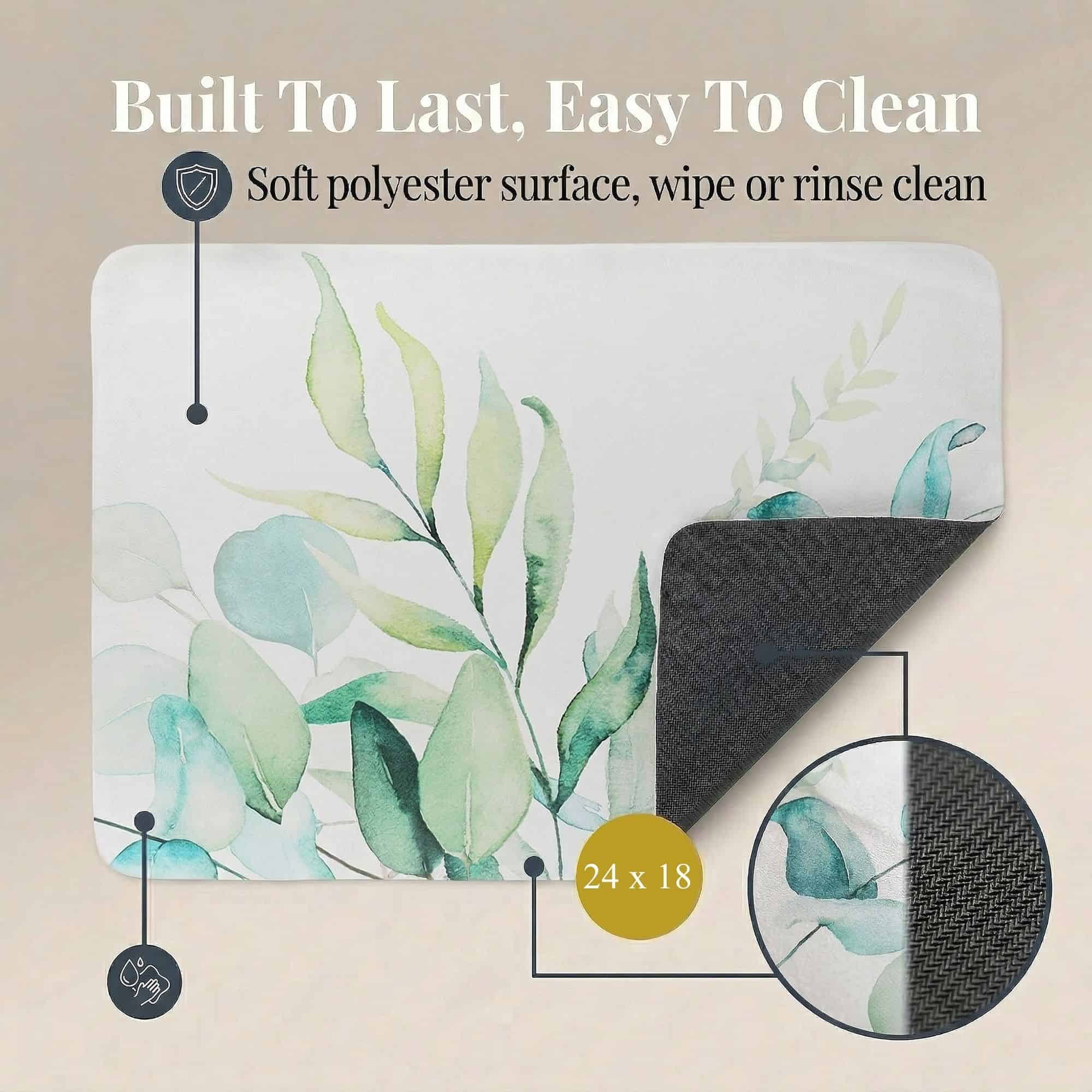 evideco-eucalyptus-mist-tapis-de-bain-60x45-cm-absorbant-blanc-vert image 5