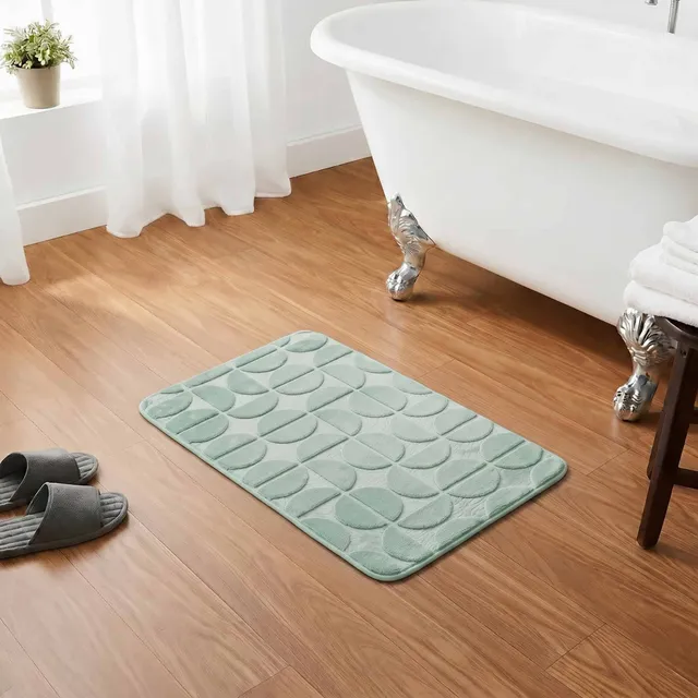 evideco-demi-lune-tapis-de-bain-vert-sauge-50x80-m-moire image 1