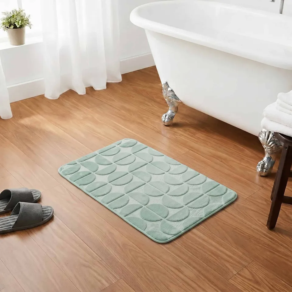evideco-demi-lune-tapis-de-bain-vert-sauge-50x80-m-moire image 1