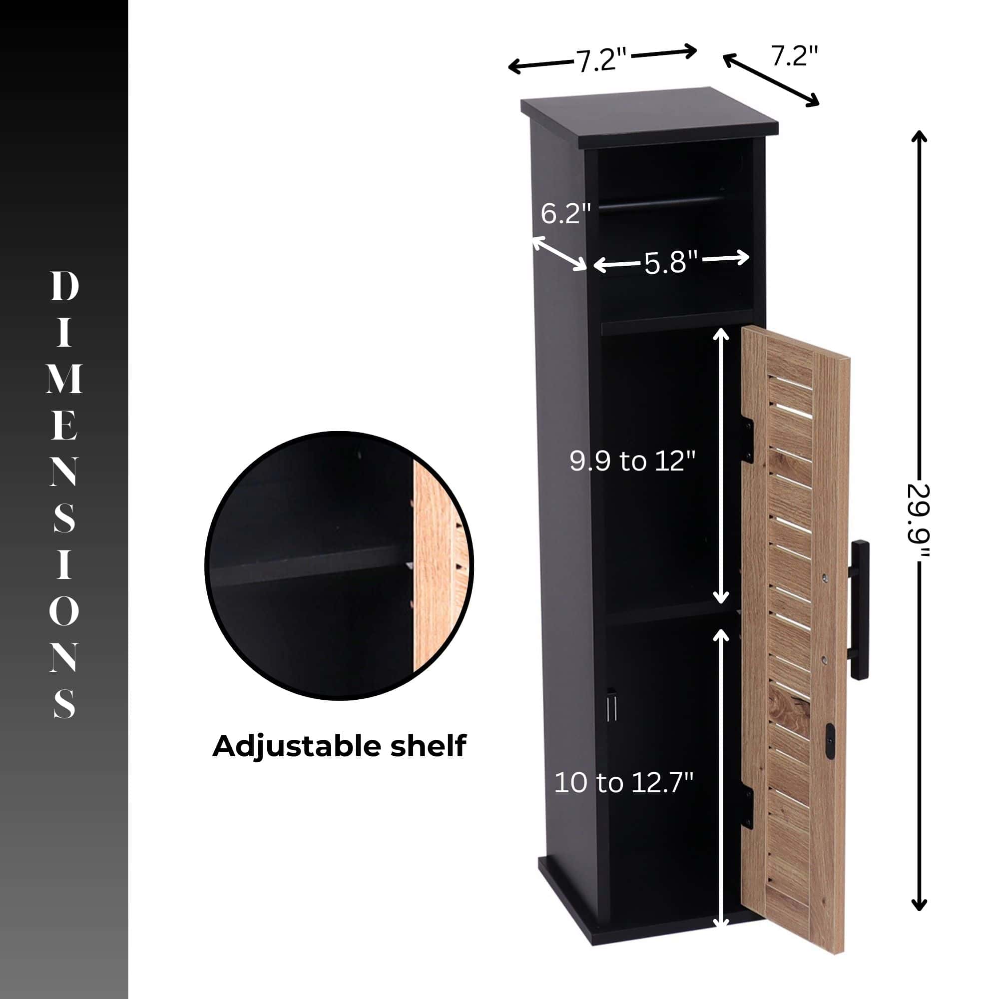 evideco-meuble-wc-noir-marron-bergen-6-rouleaux image 4
