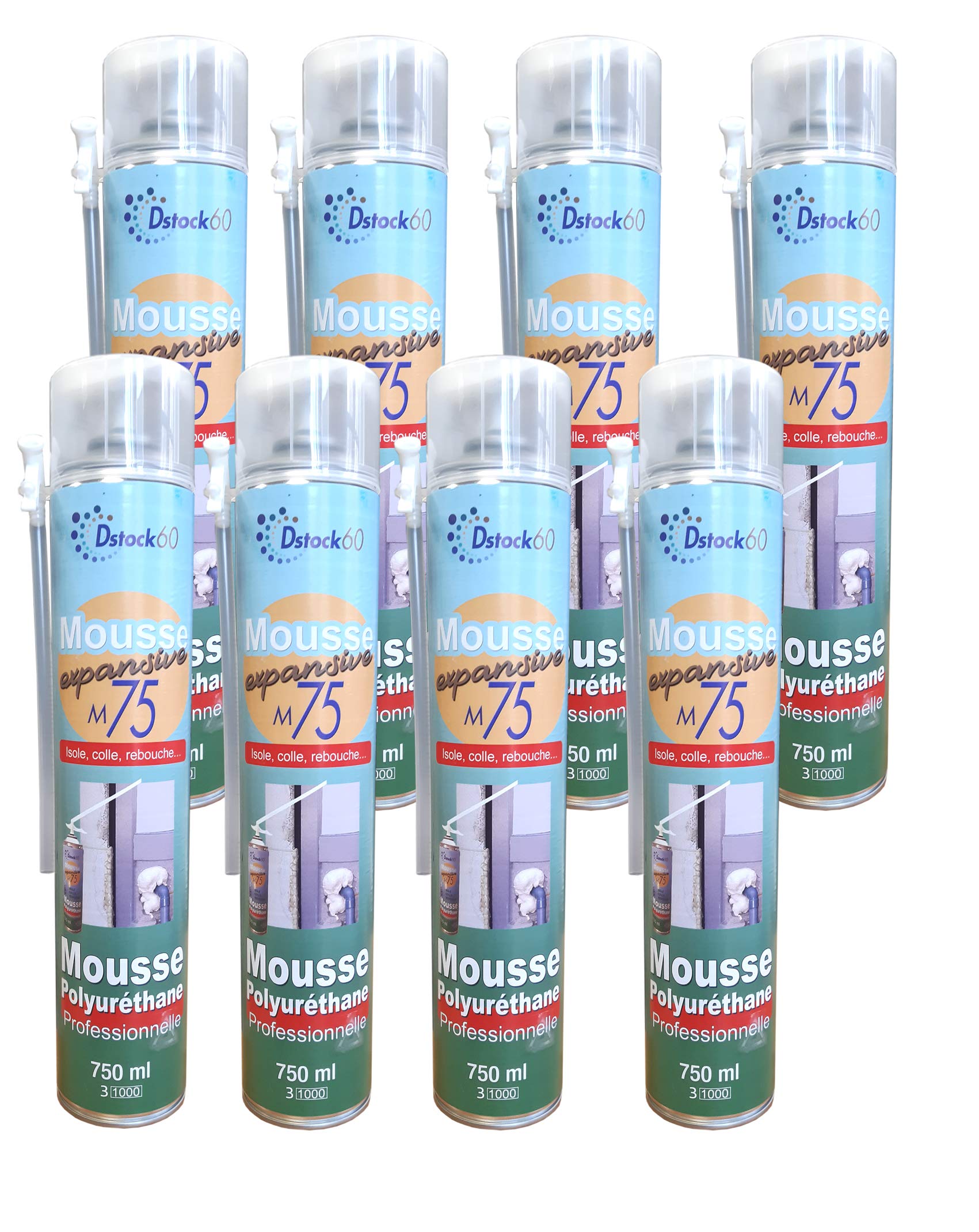 dstock60-mousse-expansive-manuelle-750ml-lot-de-8-polyur-thane image 1