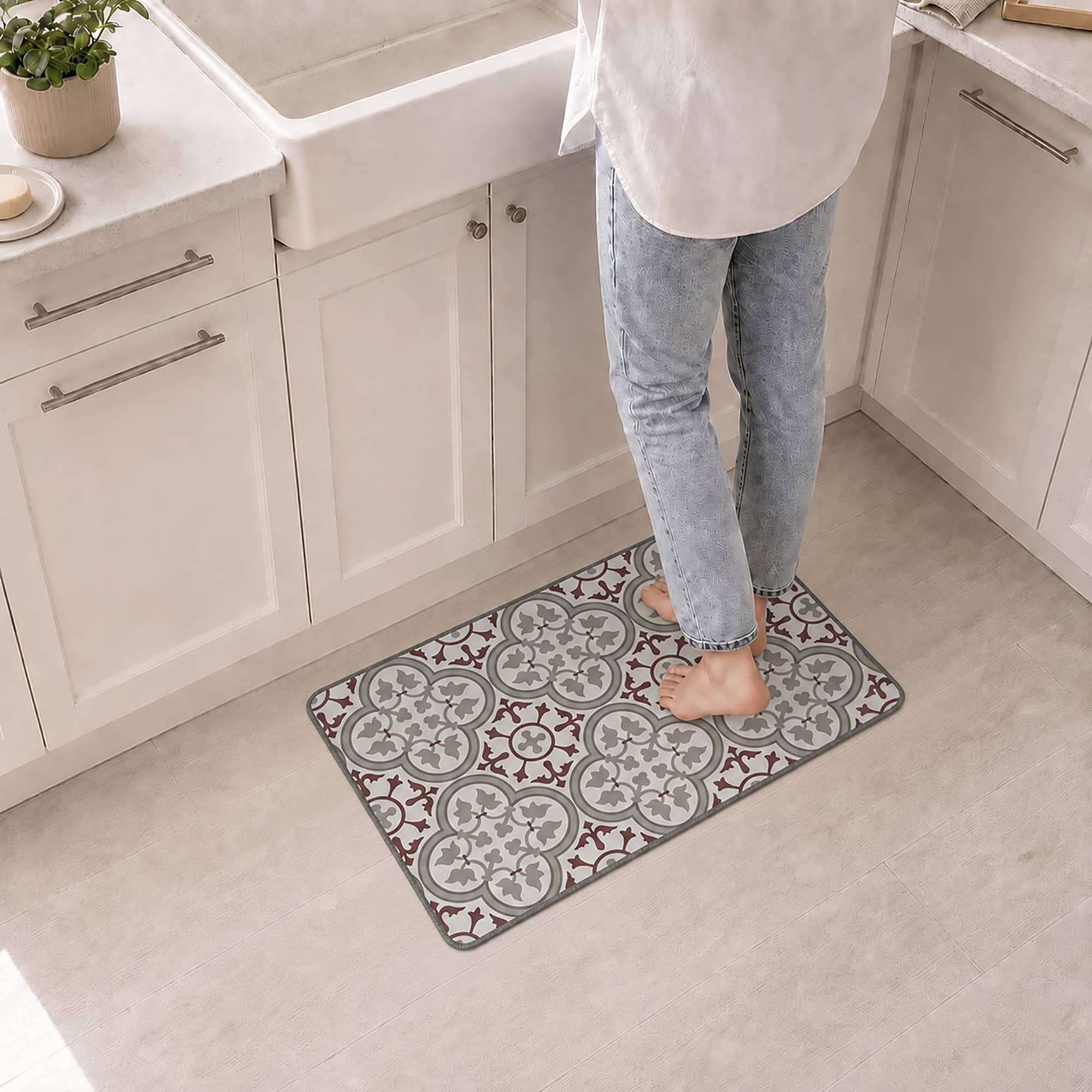 evideco-paco-tapis-cuisine-rouge-gris-carrelage-81x51-cm image 1