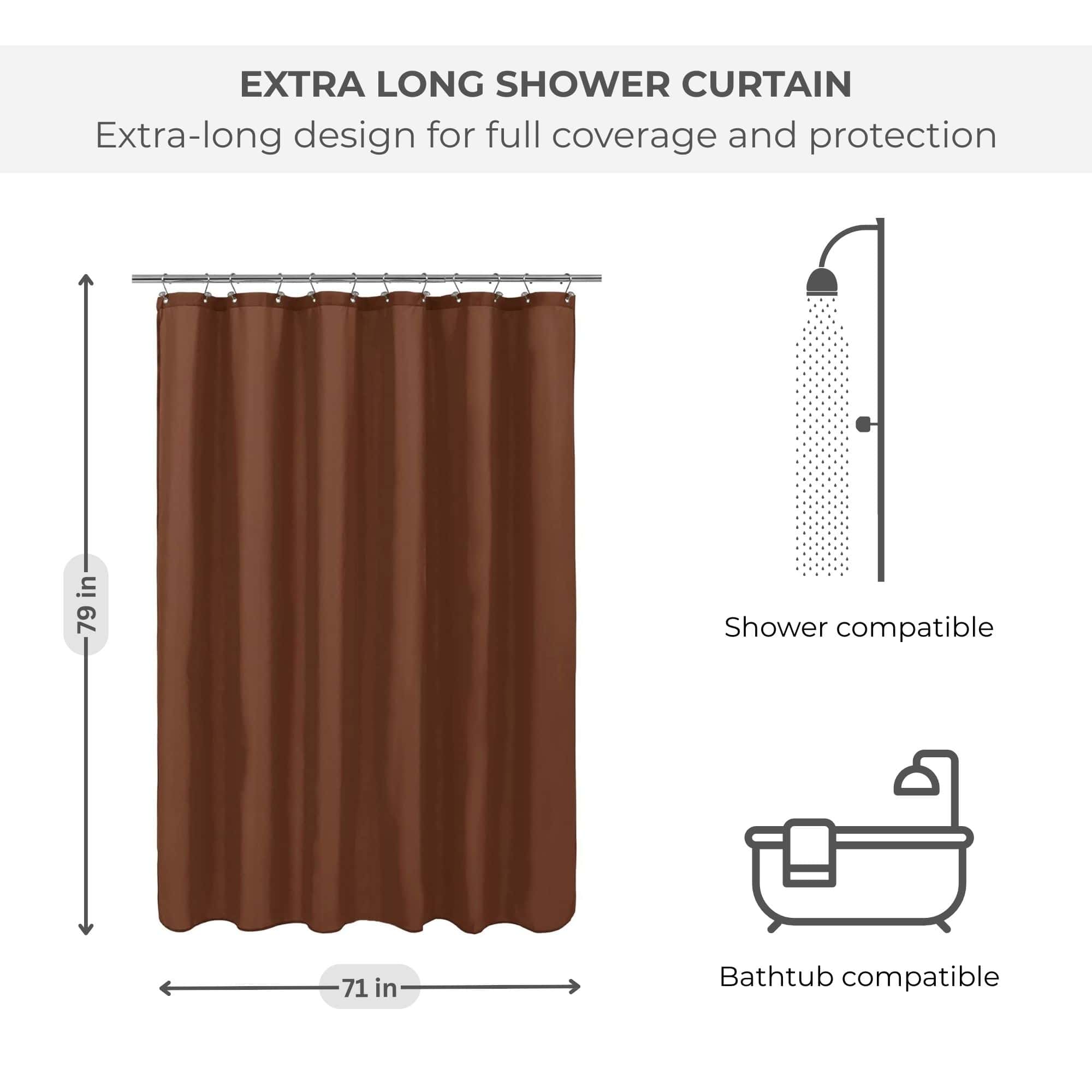 evideco-doublure-rideau-douche-marron-extra-long-180x200 image 2