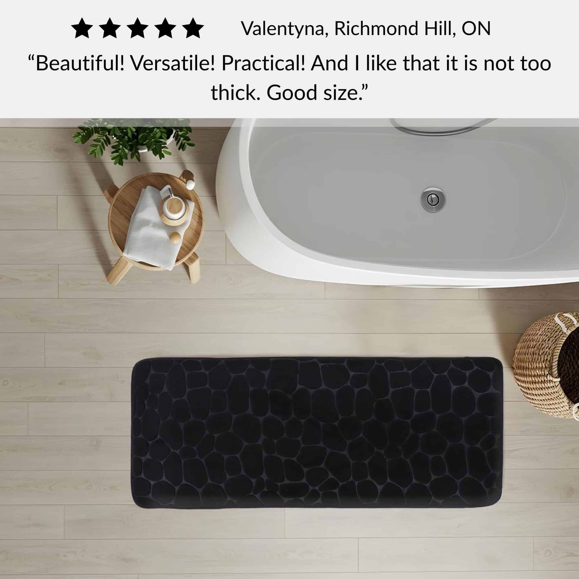 evideco-bathroom-mats-tapis-bain-mousse-noir-galet-122-cm image 7
