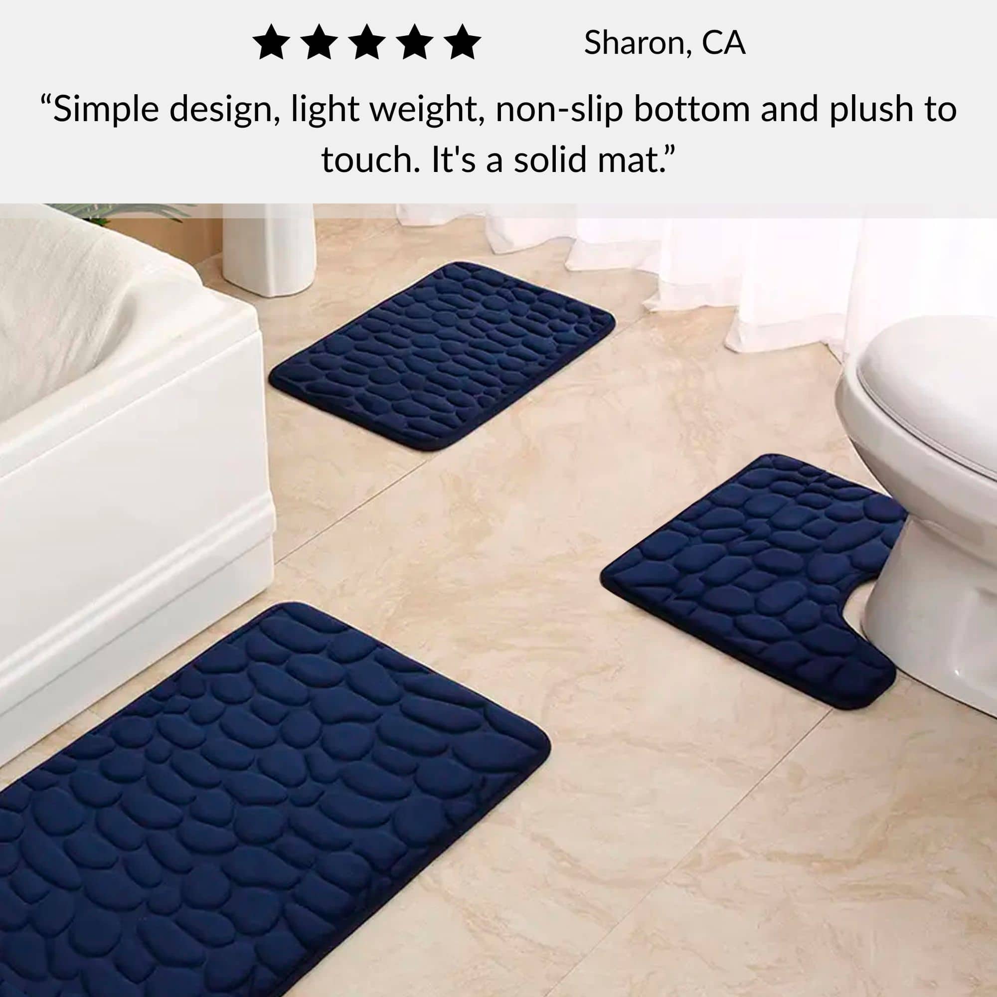 evideco-bathroom-mats-tapis-wc-contour-18x20-bleu-marine-m-moire-de-forme image 8