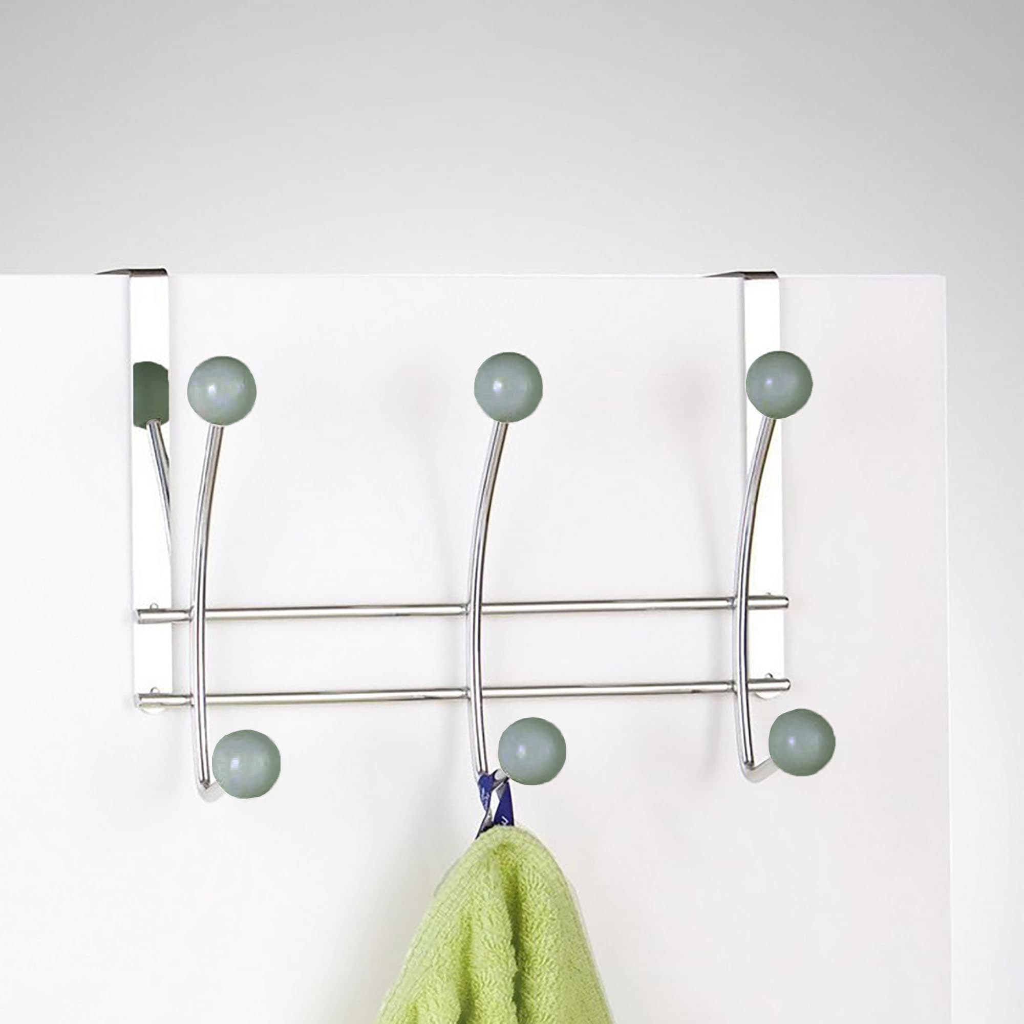 evideco-pat-re-de-porte-chrome-6-boules-grises-porte-serviettes image 1