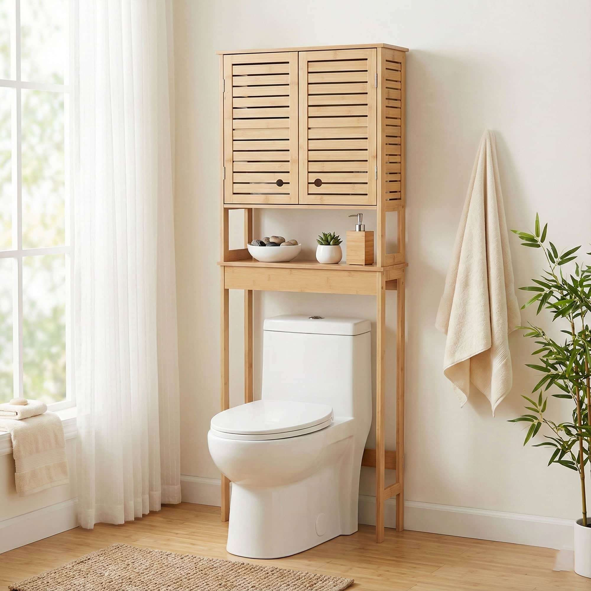 evideco-trinidad-meuble-wc-naturel-double-porte image 1