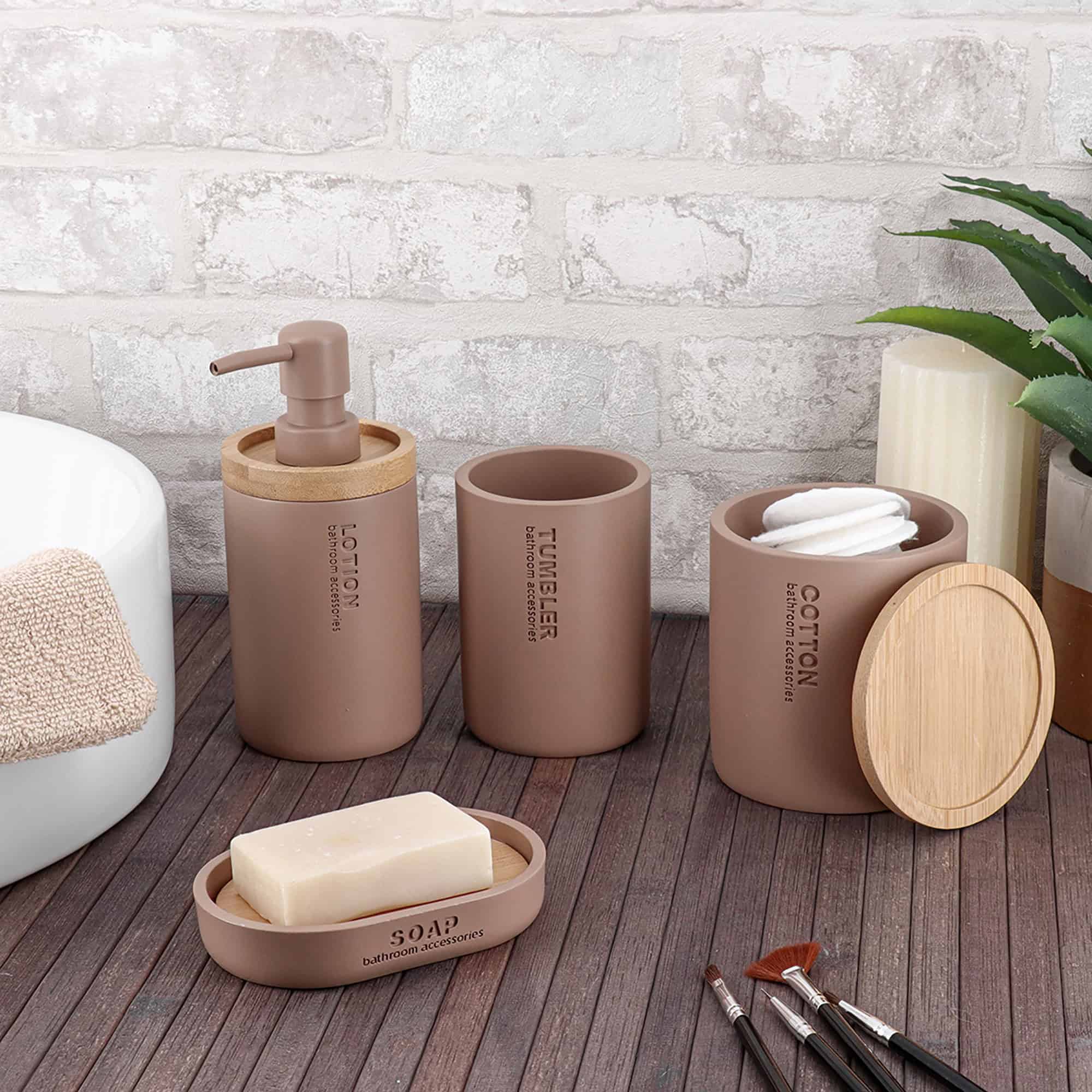 evideco-ensemble-salle-de-bain-cappuccino-bambou-5-pi-ces image 2