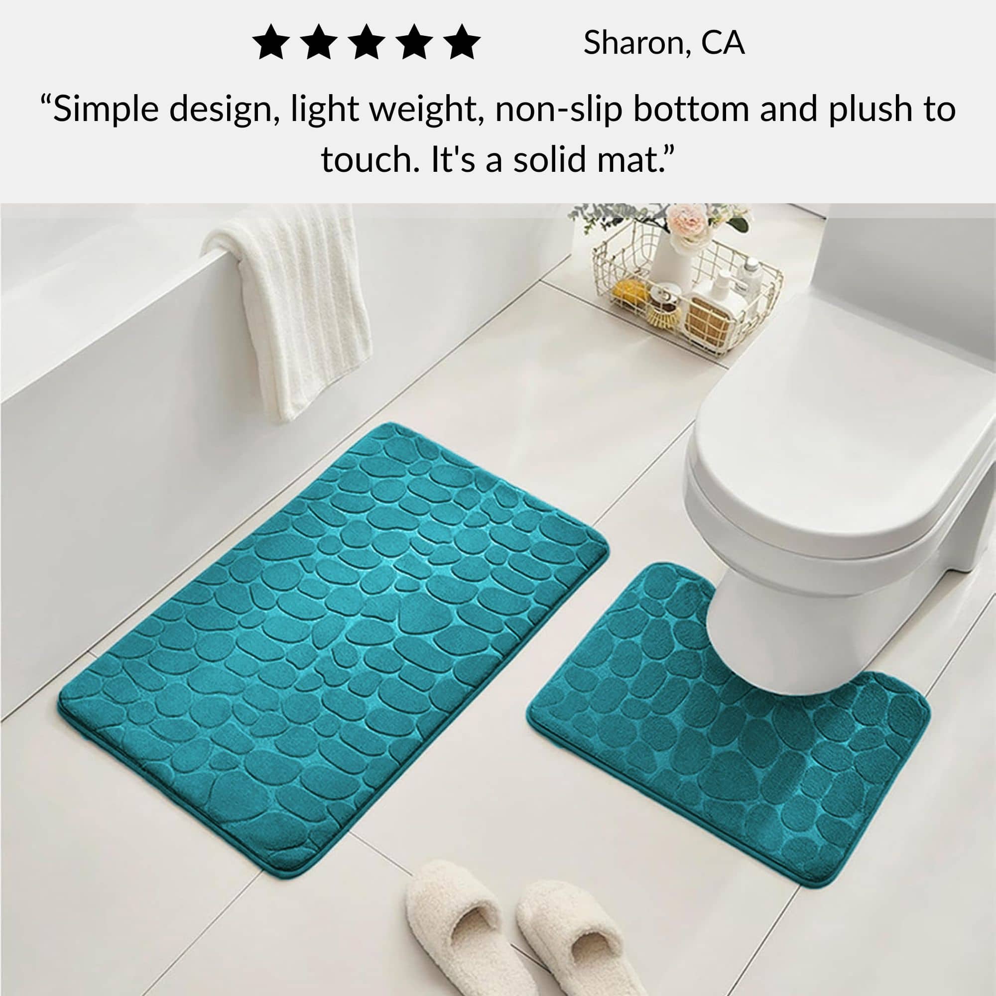 evideco-tapis-contour-wc-bleu-paon-mousse-galets-18x20 image 8