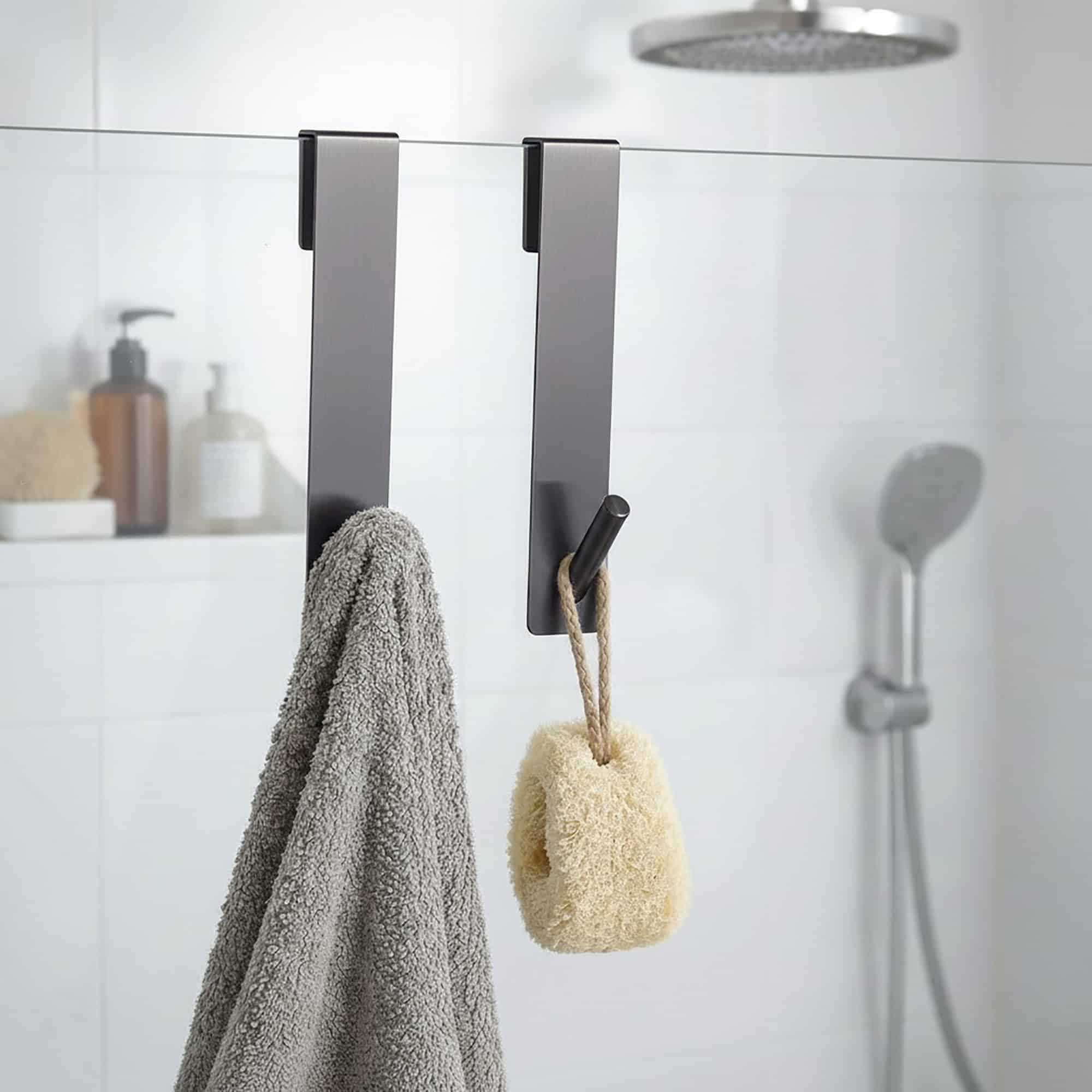 evideco-crochets-douche-chrome-x2-porte-verre-sans-per-age image 2
