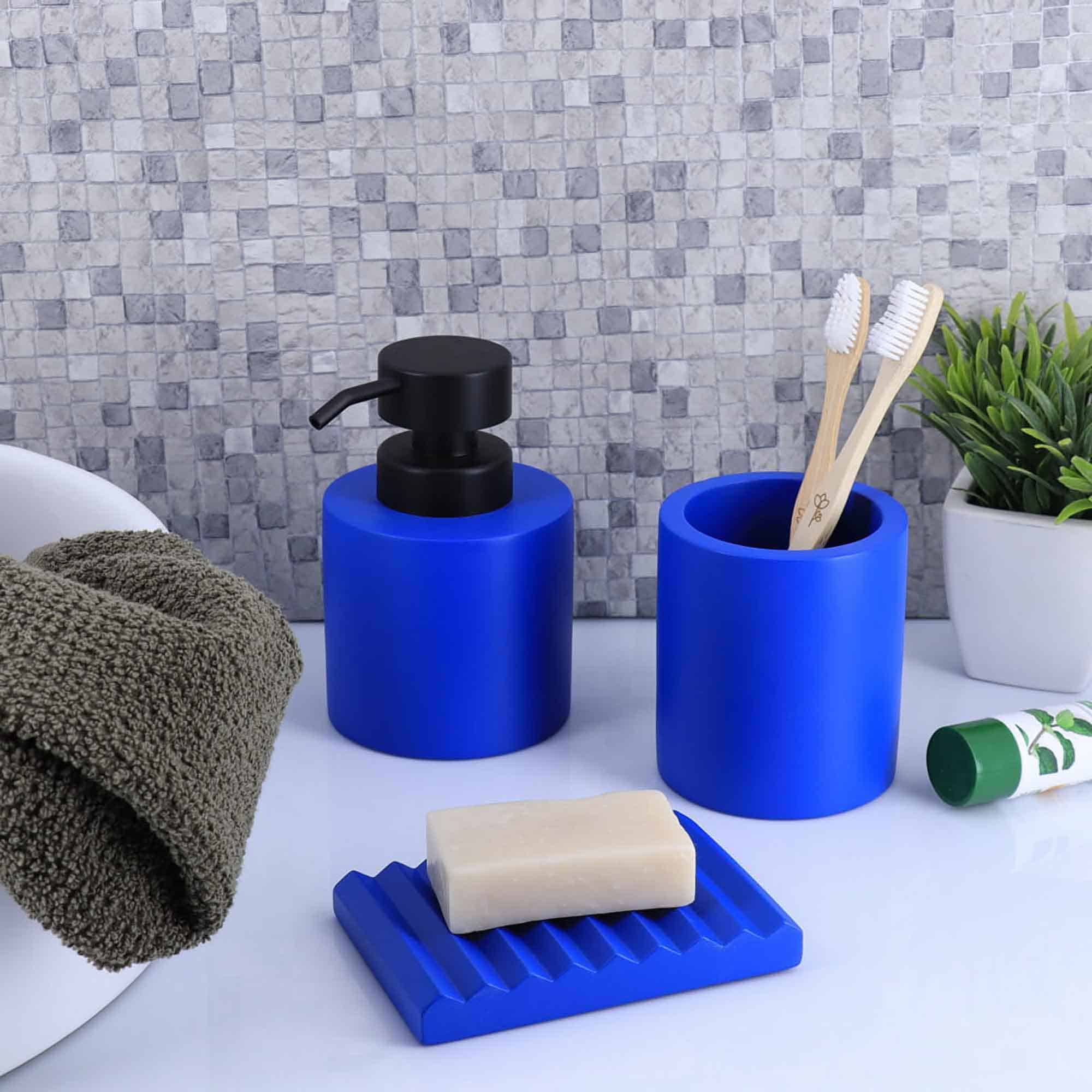 evideco-bathroom-accessories-set-salle-de-bain-bleu-ciment-4-pi-ces image 2