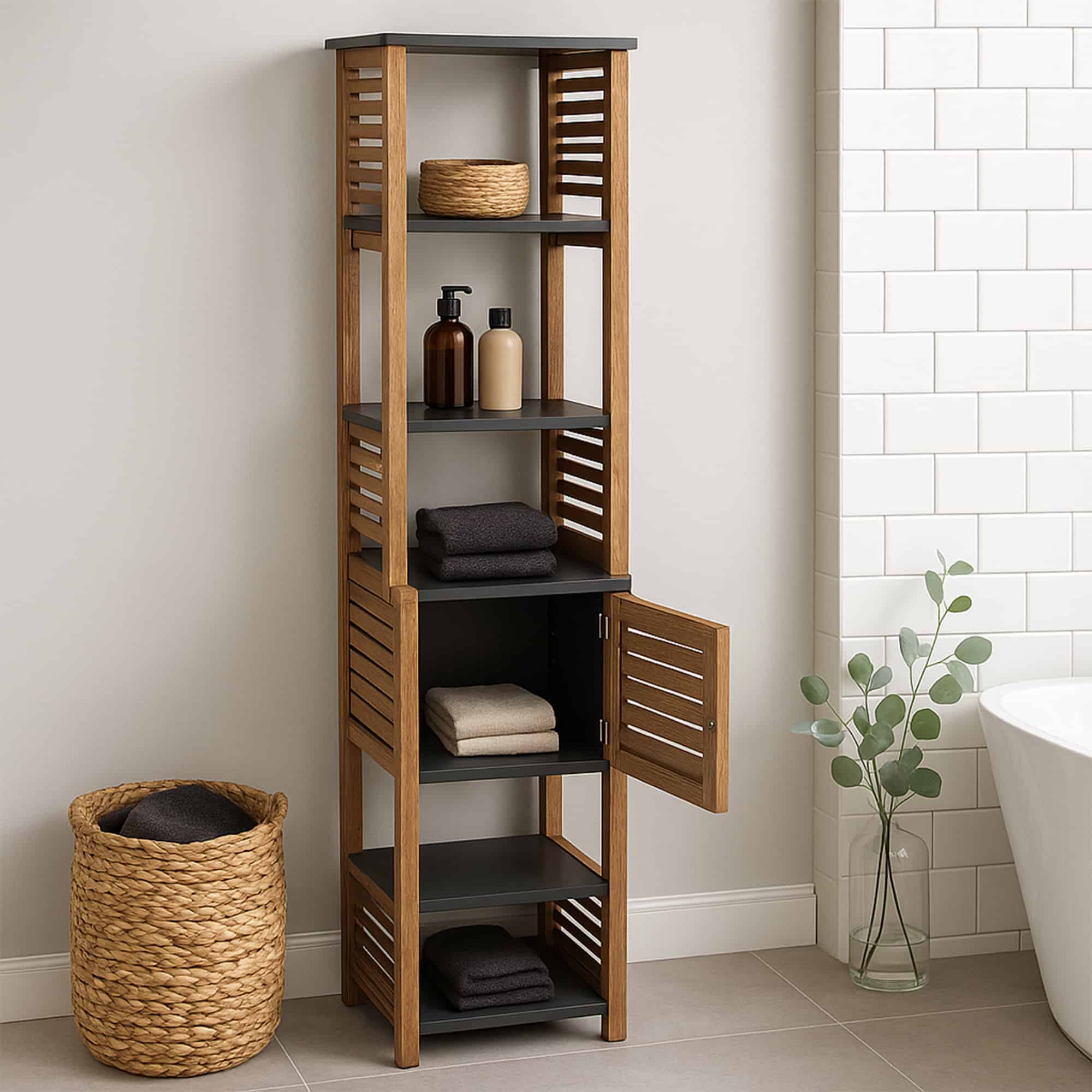 evideco-elements-colonne-salle-de-bain-marron-gris-5-tag-res image 5
