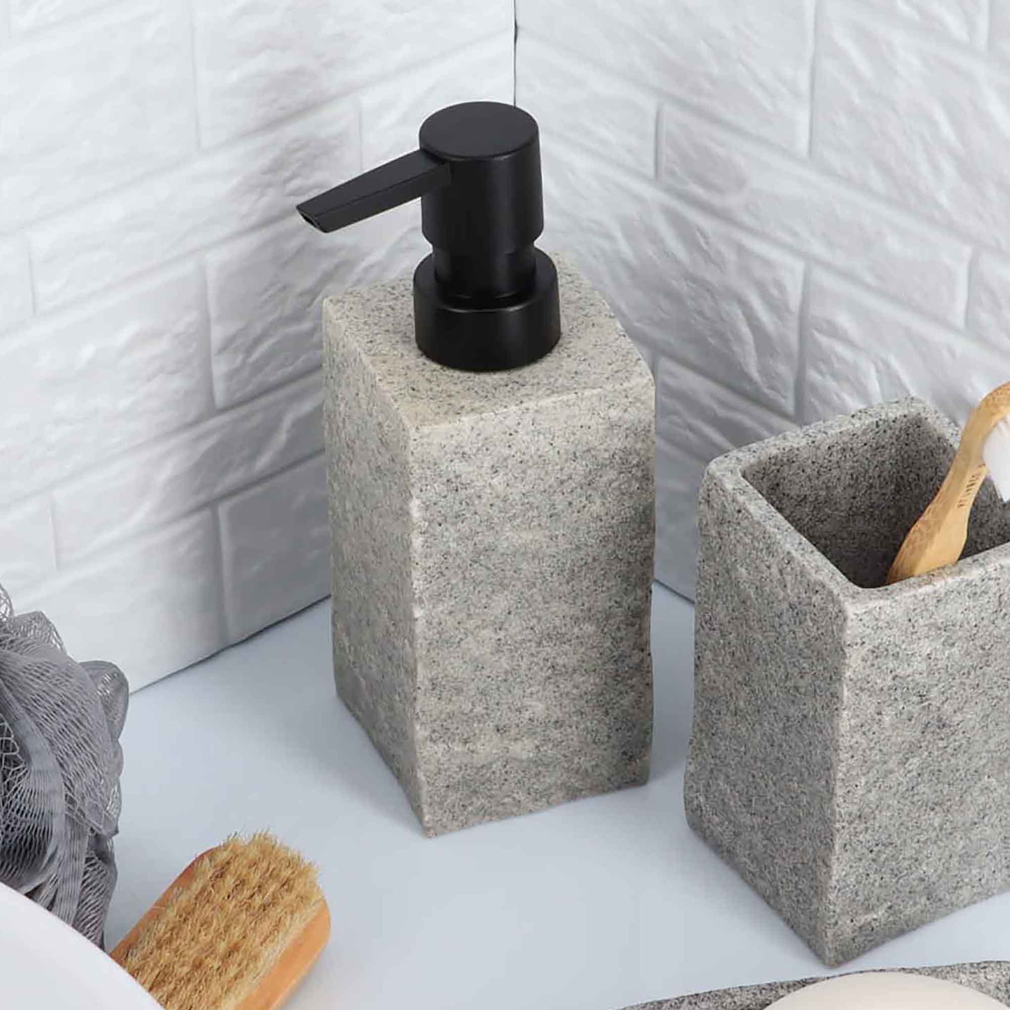 evideco-stone-distributeur-savon-gris-effet-pierre-9-oz image 3