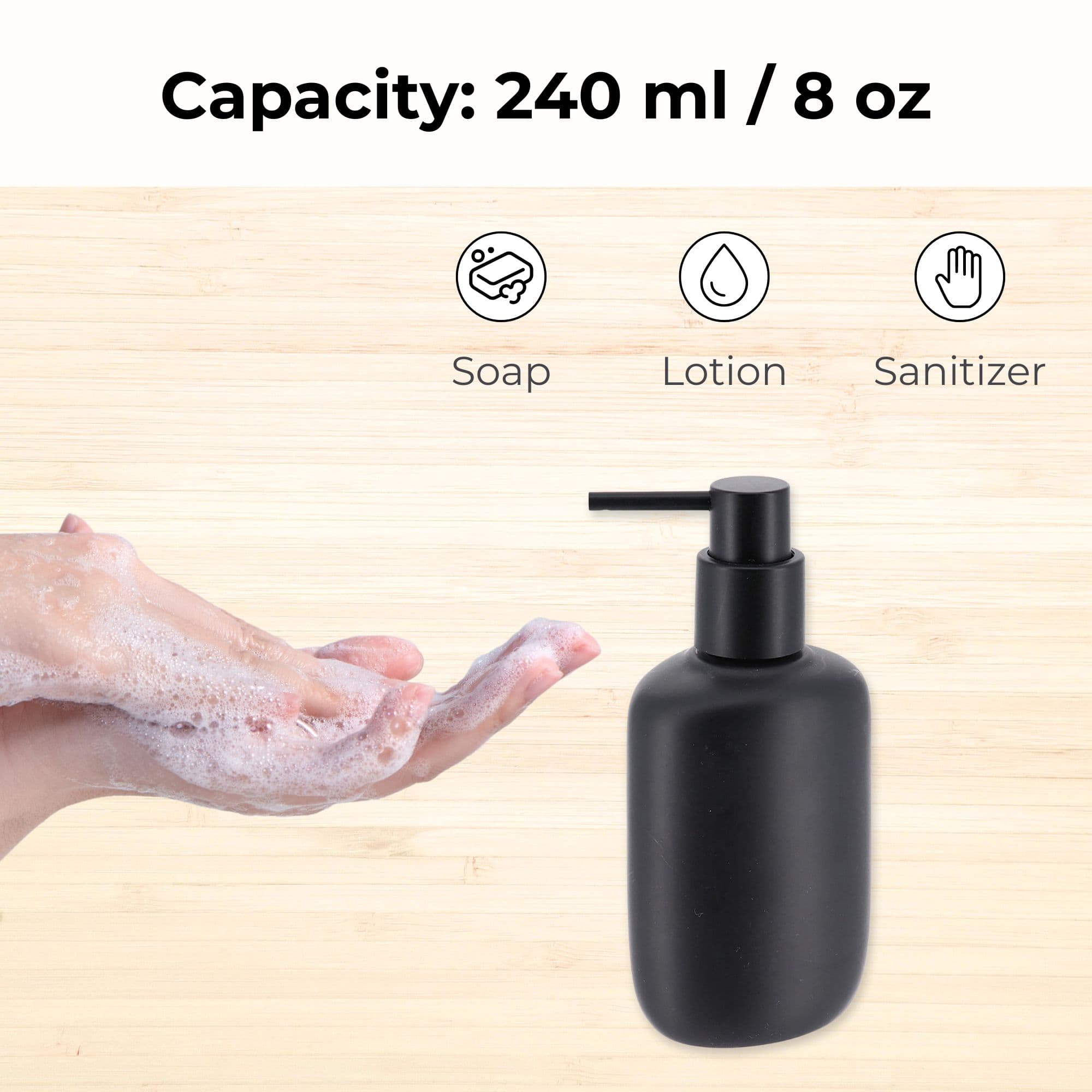 evideco-japandi-distributeur-savon-ovale-noir-240-ml image 5