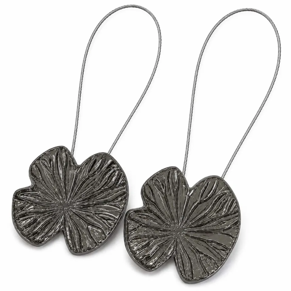 evideco-n-nuphar-embrasse-rideau-magn-tique-graphite-lot-de-2 image 1