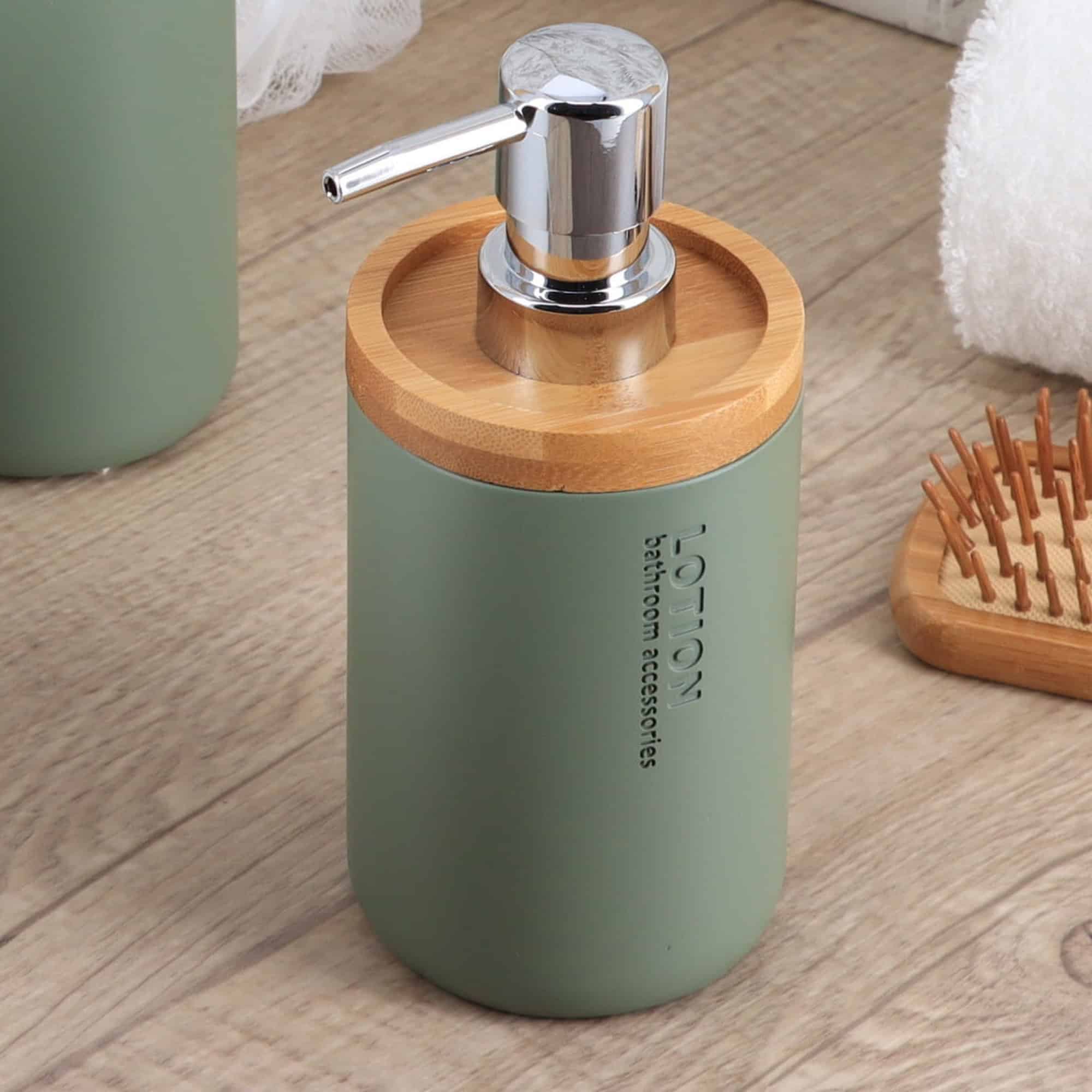 evideco-chic-distributeur-savon-vert-mat-bambou-266ml image 2