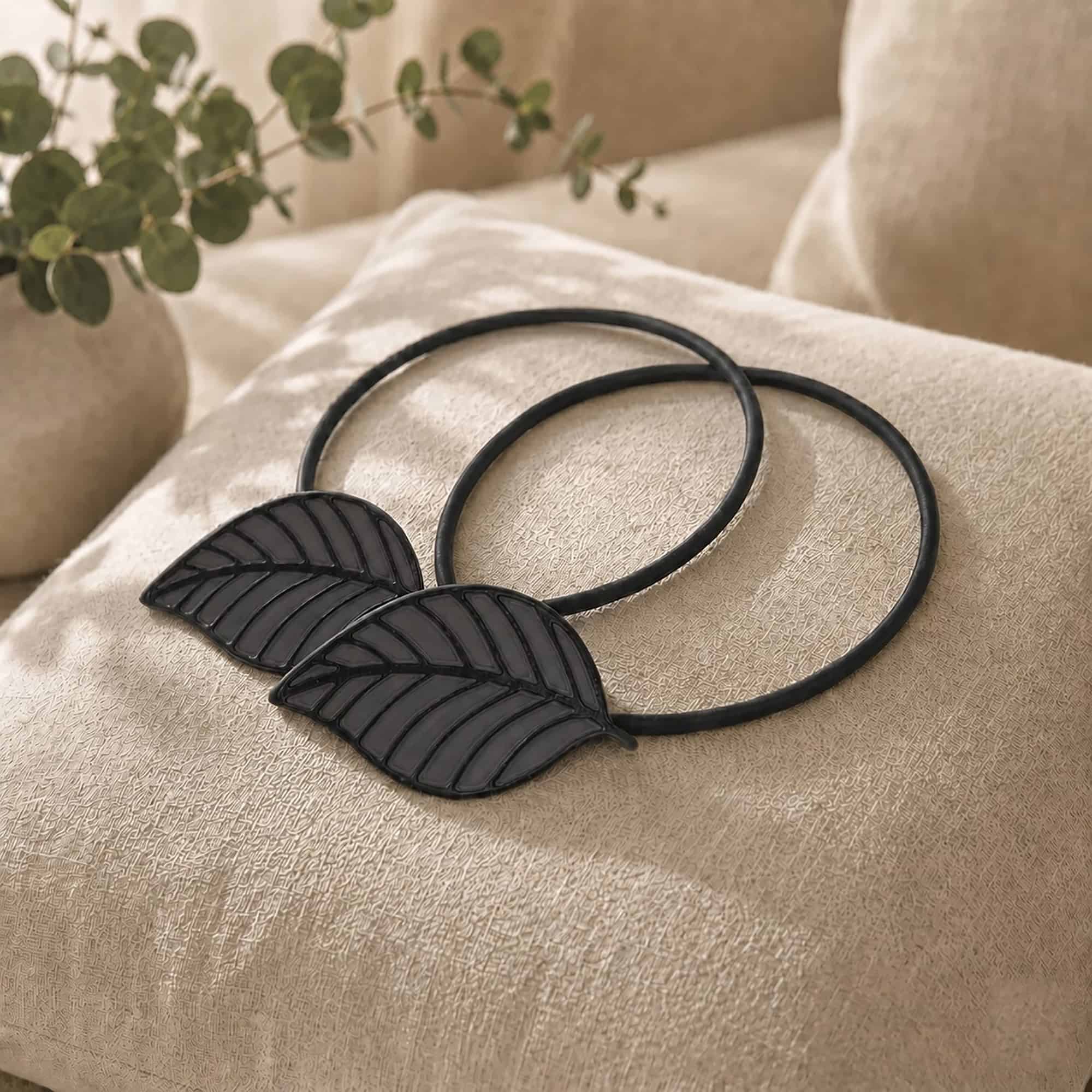 evideco-home-accessories-embrasse-gris-feuille-magn-tique-lot-2 image 1