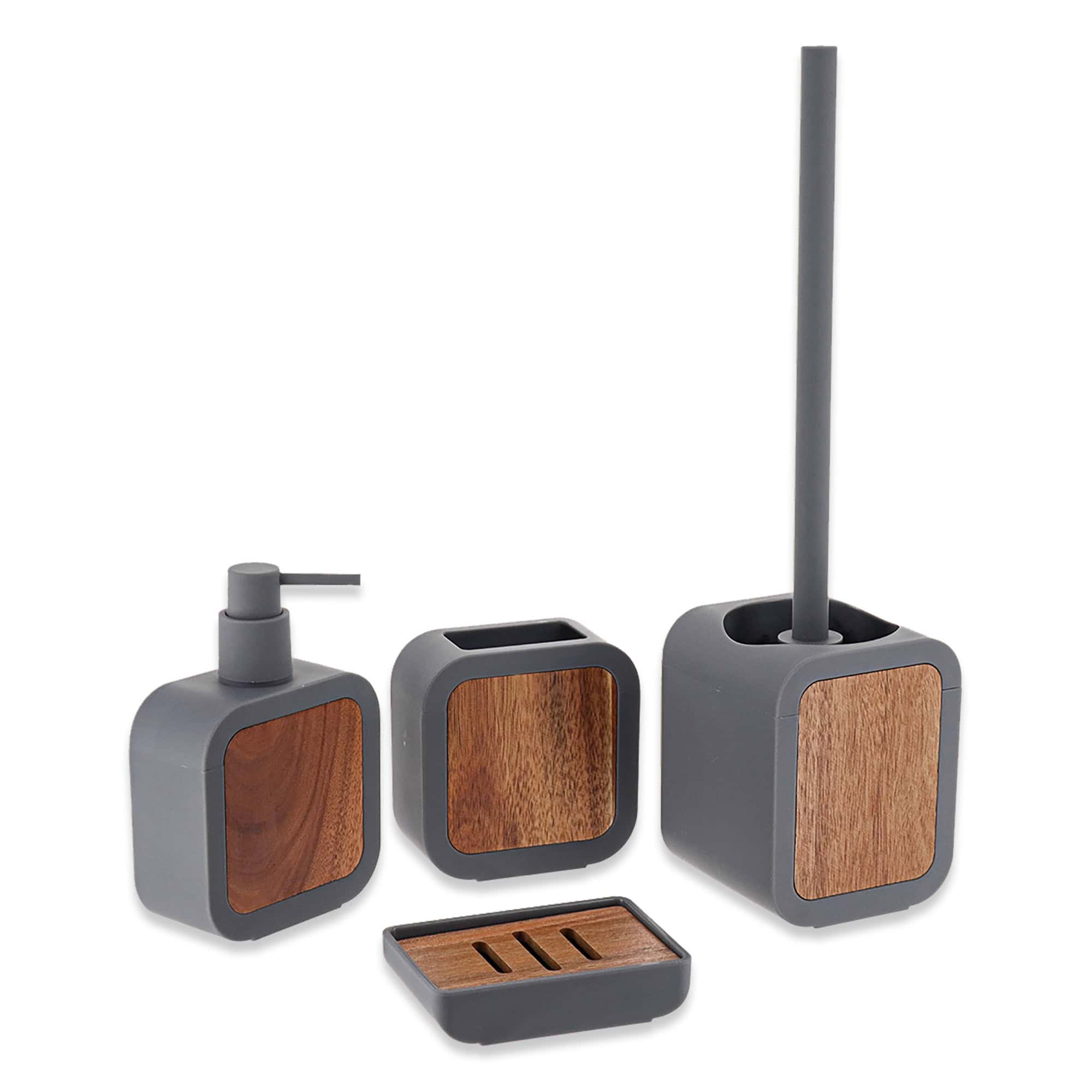 evideco-set-4-accessoires-salle-de-bain-gris-acacia image 8