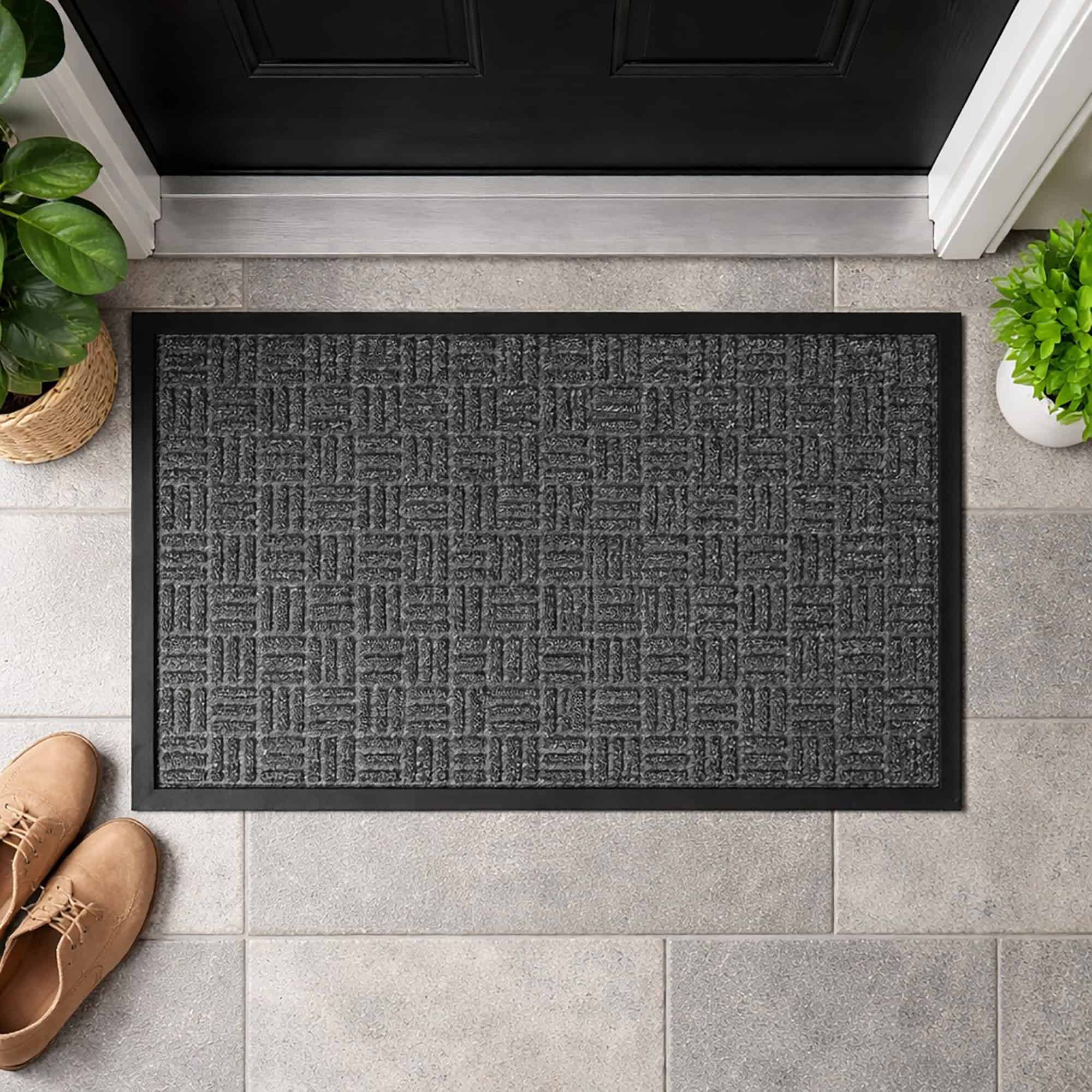 evideco-yvan-paillasson-damier-gris-76x45-cm-ext-rieur image 1