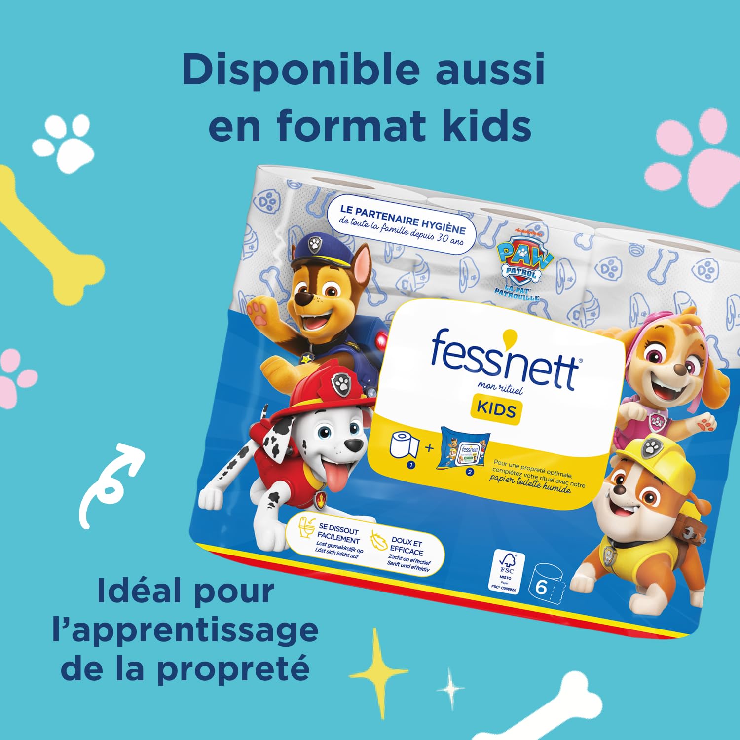 fess-nett-papier-toilette-sec-le-doux-papier-wc-12-rouleaux-double image 7