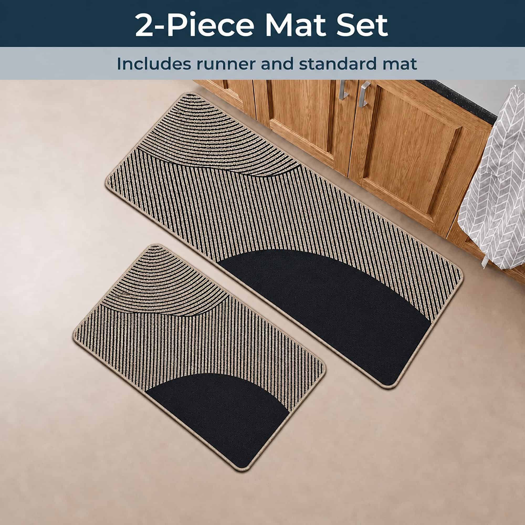 evideco-set-2-tapis-cuisine-g-om-trique-beige-lavable-lot image 8